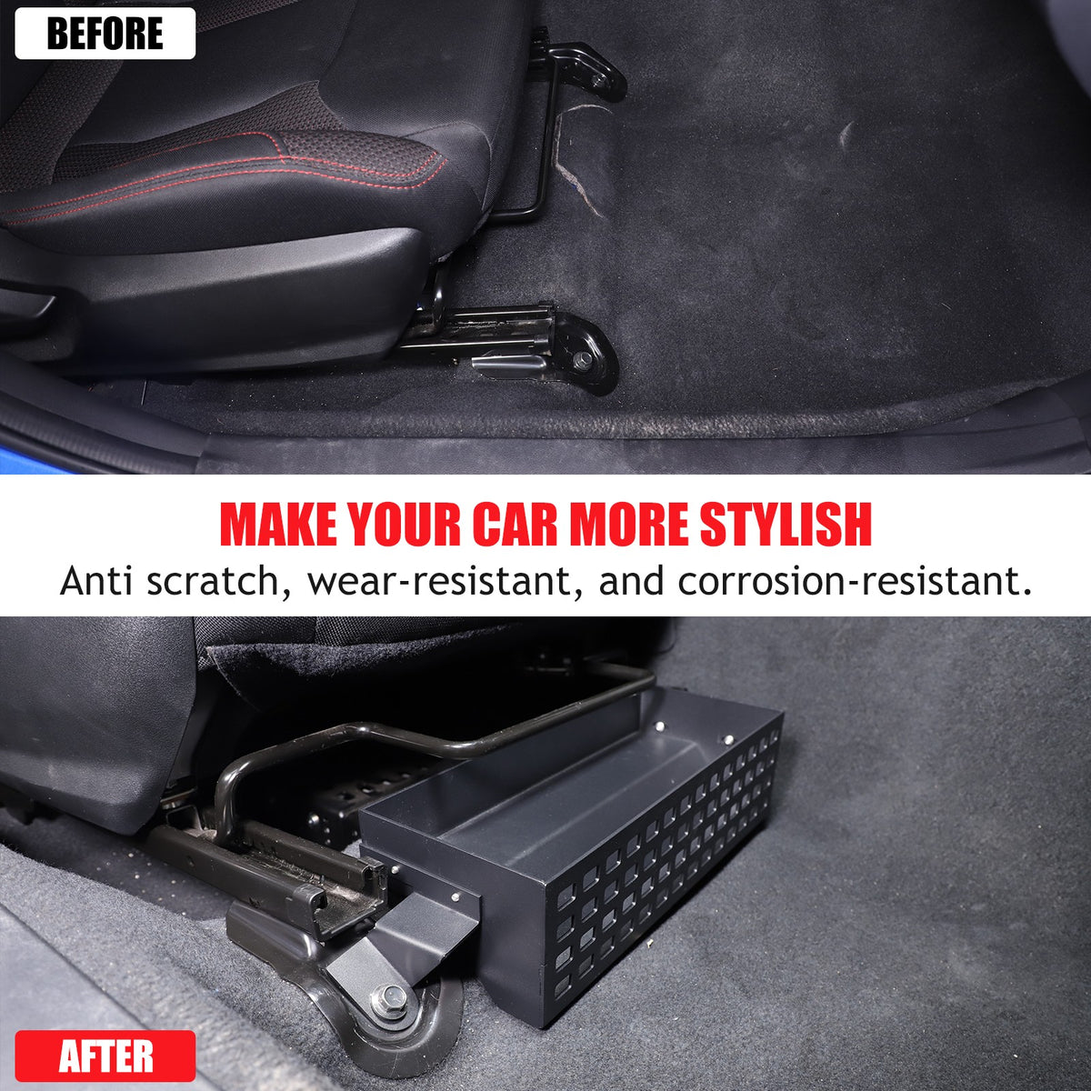 Aluminum Passenger Seat Under-Seat Storage Basket For Subaru WRX VB 2022+ 2
