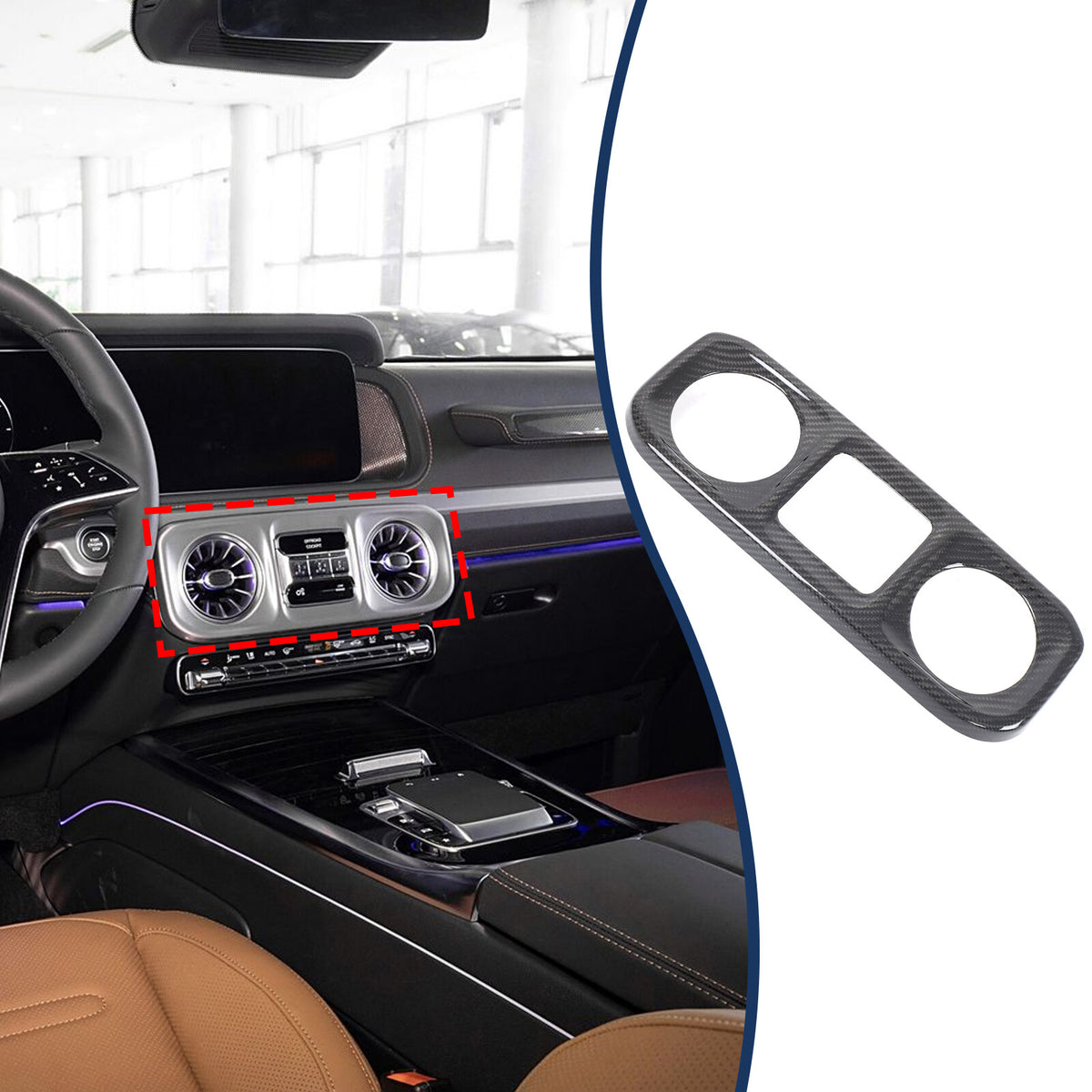 Real Carbon Fiber Center Console Air Vent Trim For Benz G Class W465 G500 25+ US 14