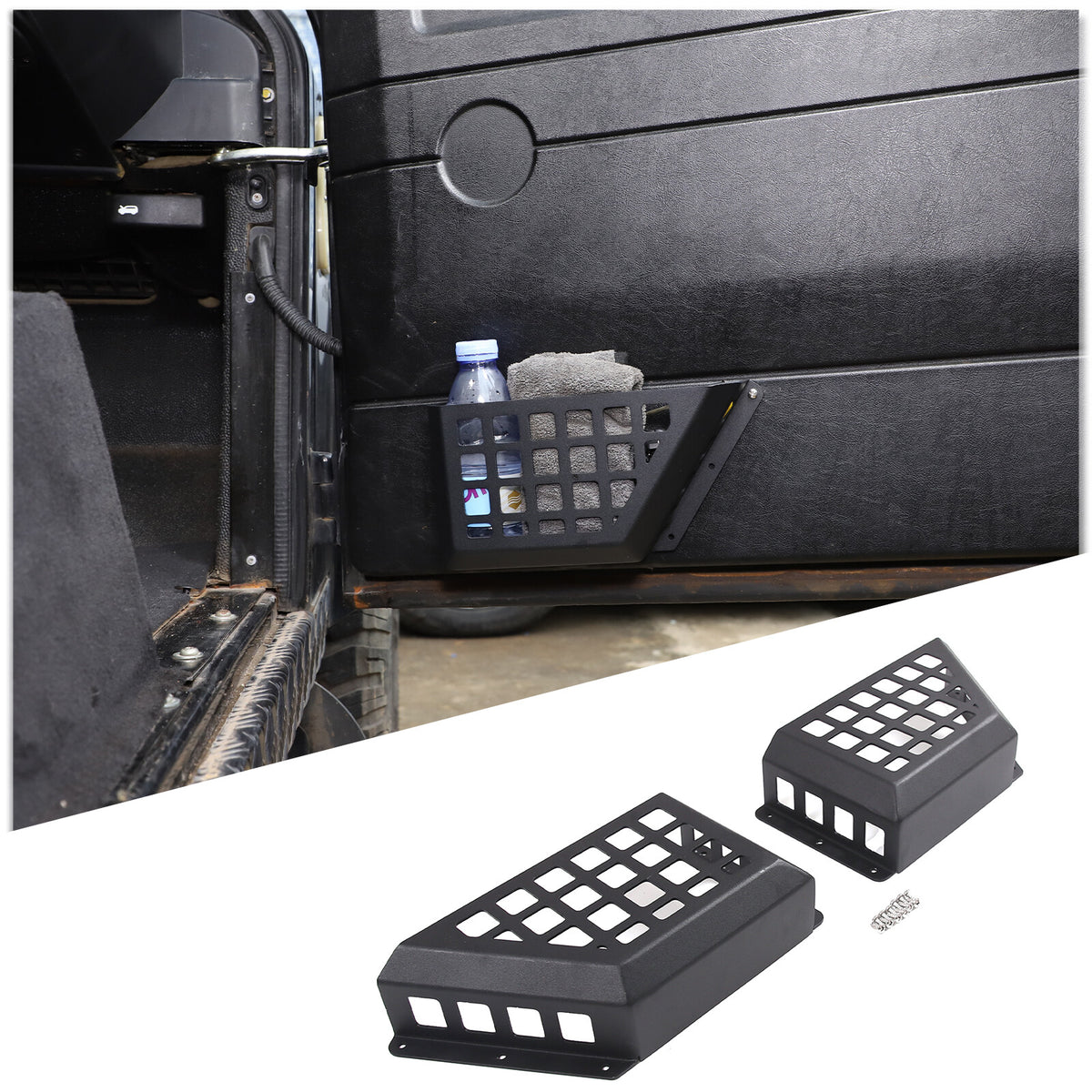 Rear Side Door storage basket Box Tray Molle Panel For Land Rover Defender 04-19 1