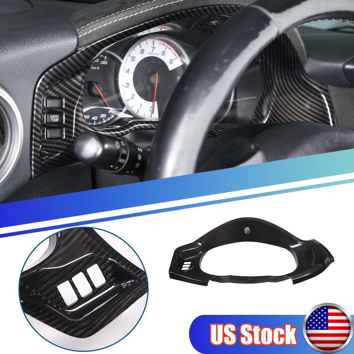 Real Carbon Fiber Dashboard Instrument Trim For Toyota 86/Subaru BRZ 2012-21 US 1