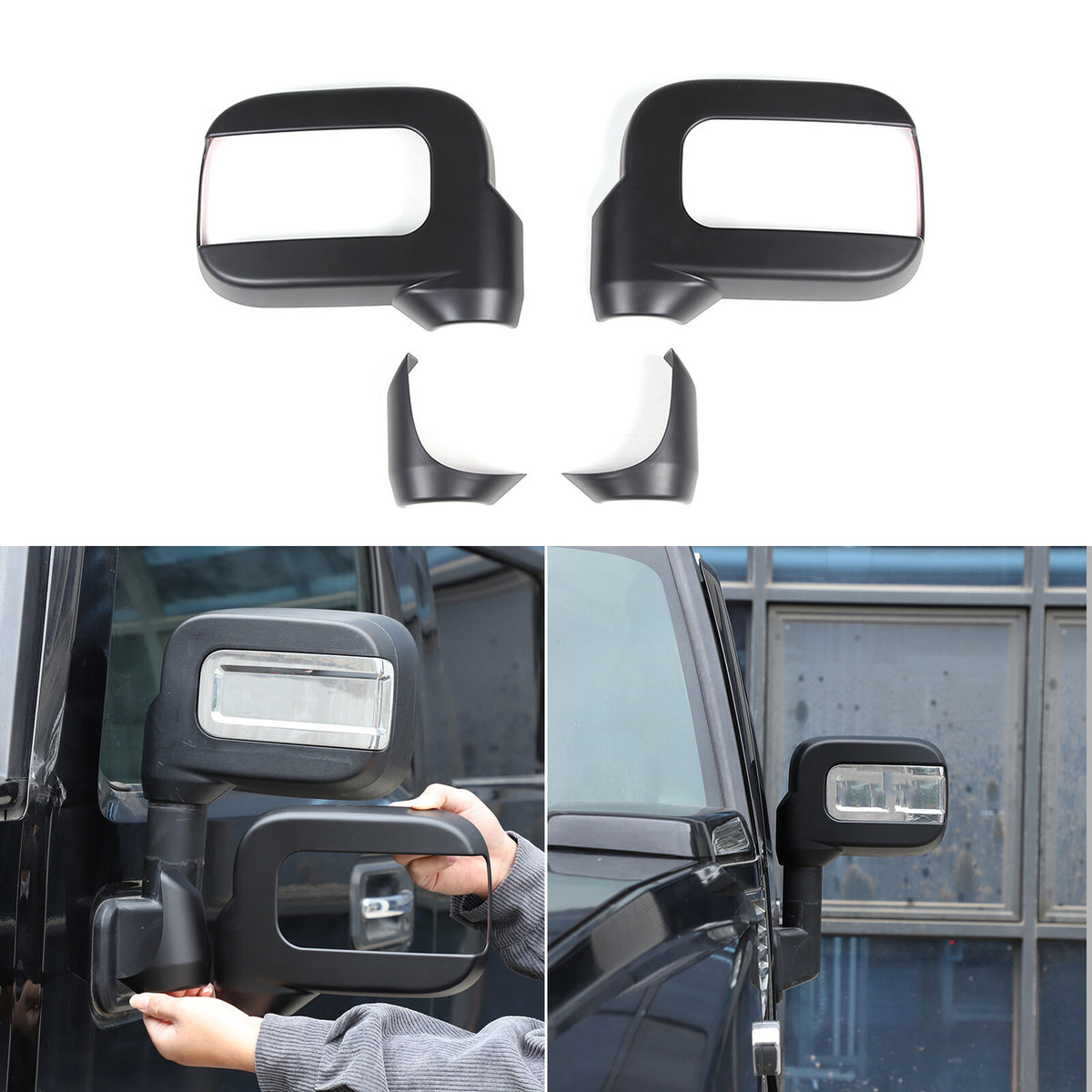 Matte Black Side Rear Exterior Door Mirror Cap Cover For Hummer H2 2003-09 US 1