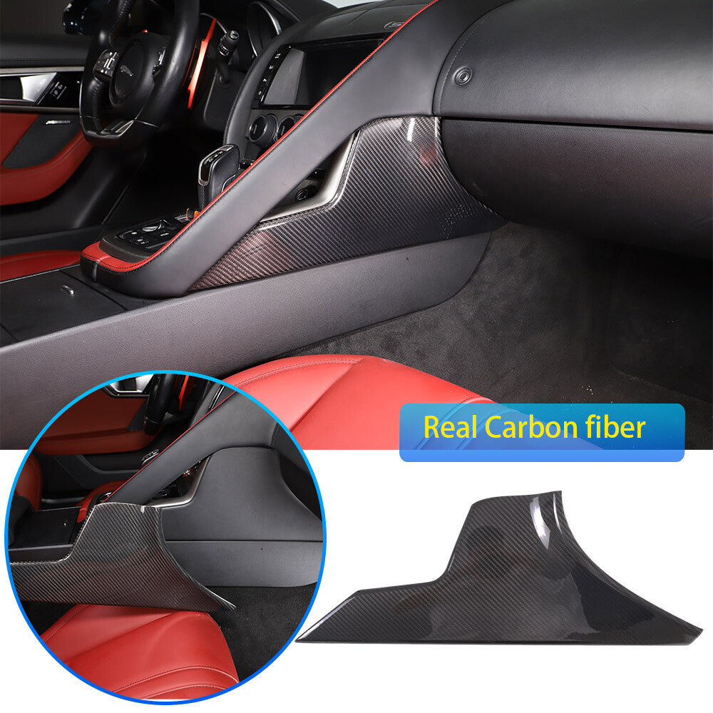 Real Carbon fiber Center Gear Shift Side Panel Trim For Jaguar F-TYPE 2013-2024 1