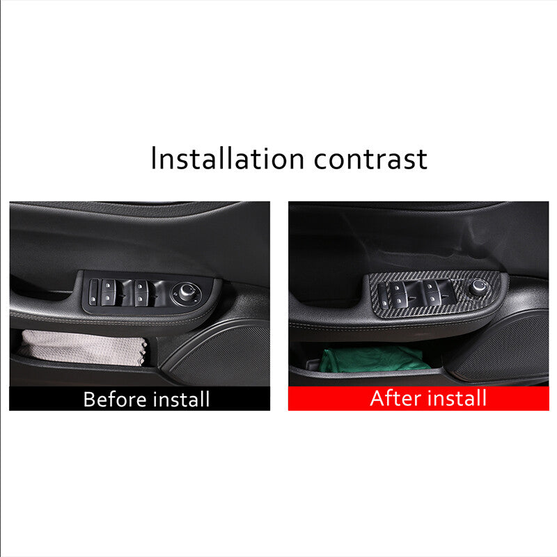 Real Carbon Fiber Window Switch Panel Trim For Alfa Romeo Giulia 952 2017-2020 3