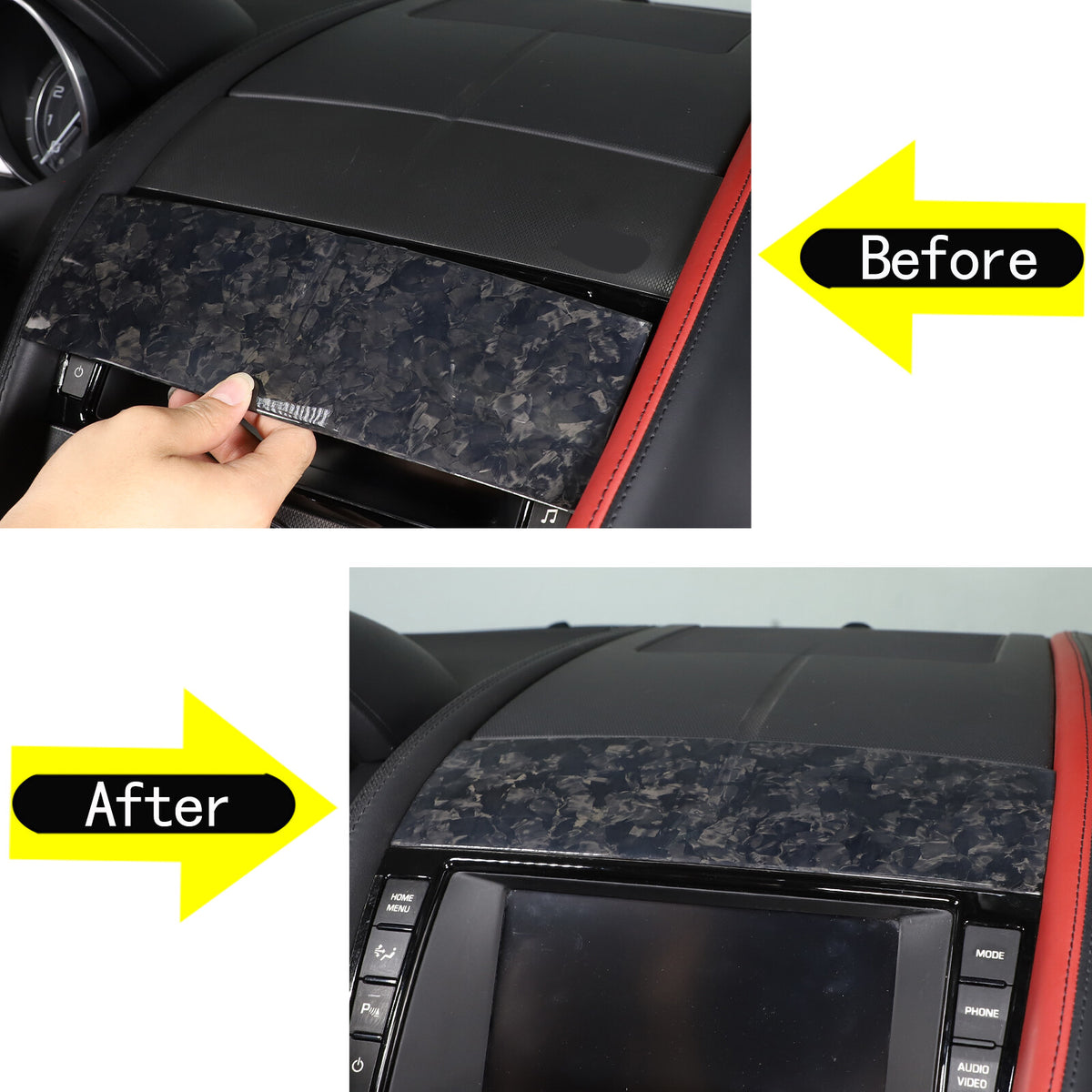 Forged Carbon Fiber Navigation Screen Top Panel For Jaguar F-TYPE 2013-2022 11