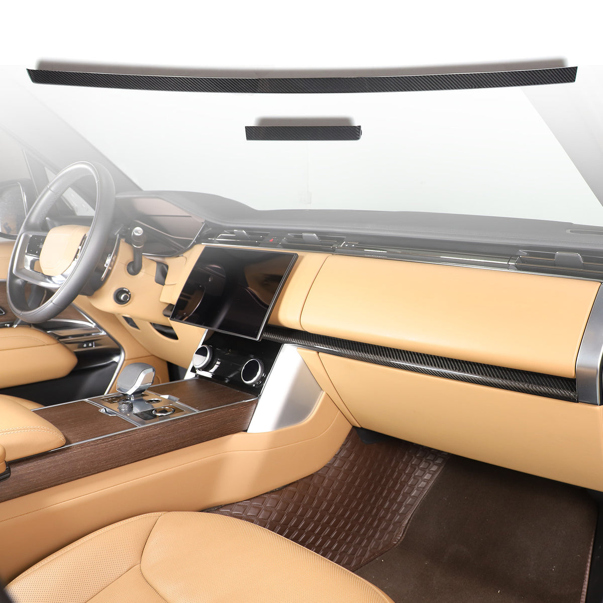 Real Carbon Fiber Dashboard Panel Cover Trim For LR Range Rover Vogue 2023-2024 1