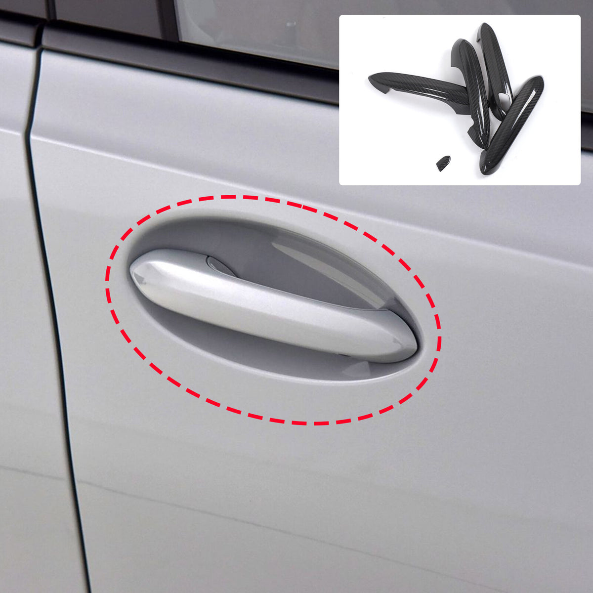 Real Carbon Fiber Exterior Door Handle Protector Trim for BMW 3 Series G20 20-25 12