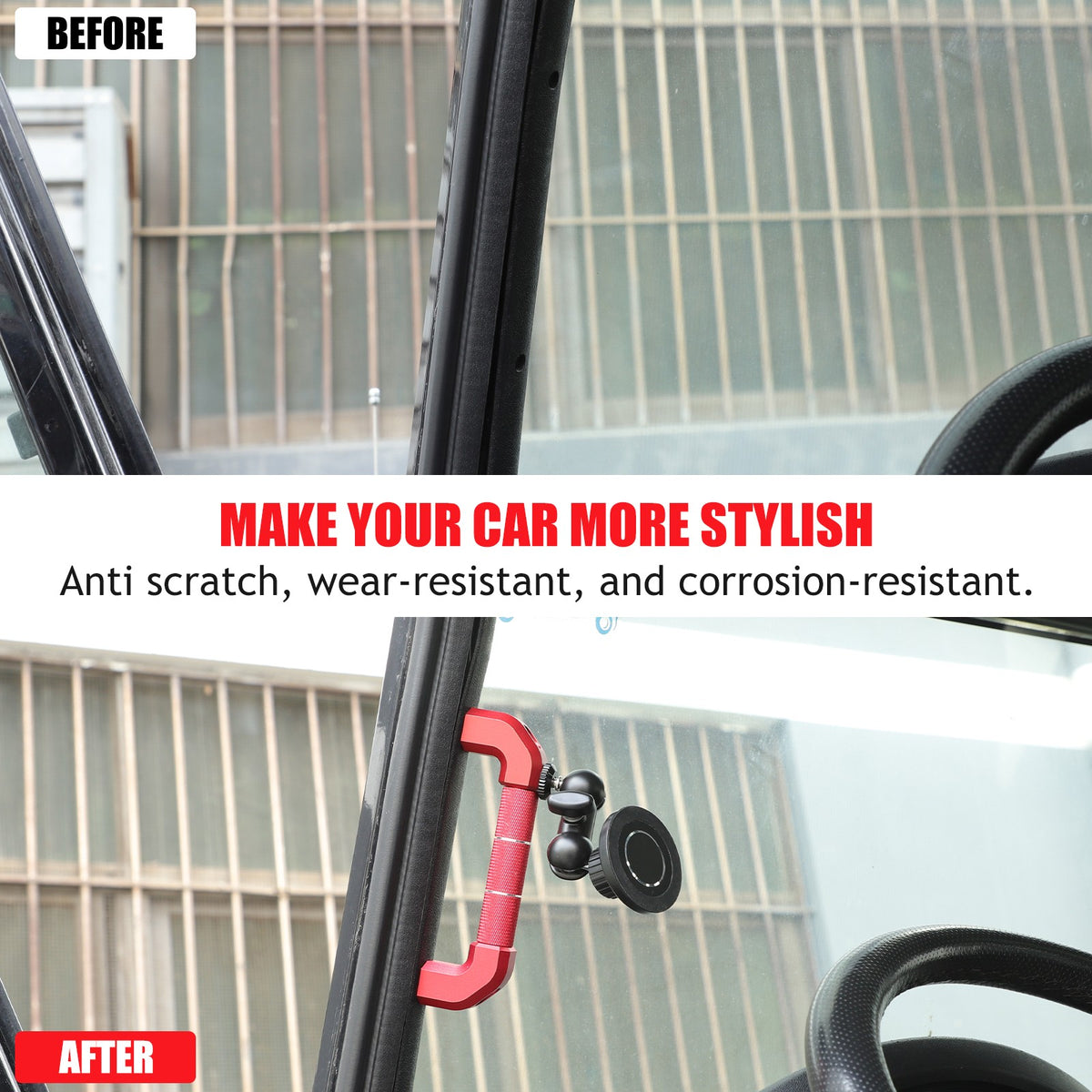 Replace Red A-Pillar Handle W/Phone Mount For LR Defender L316 2004-2018 2
