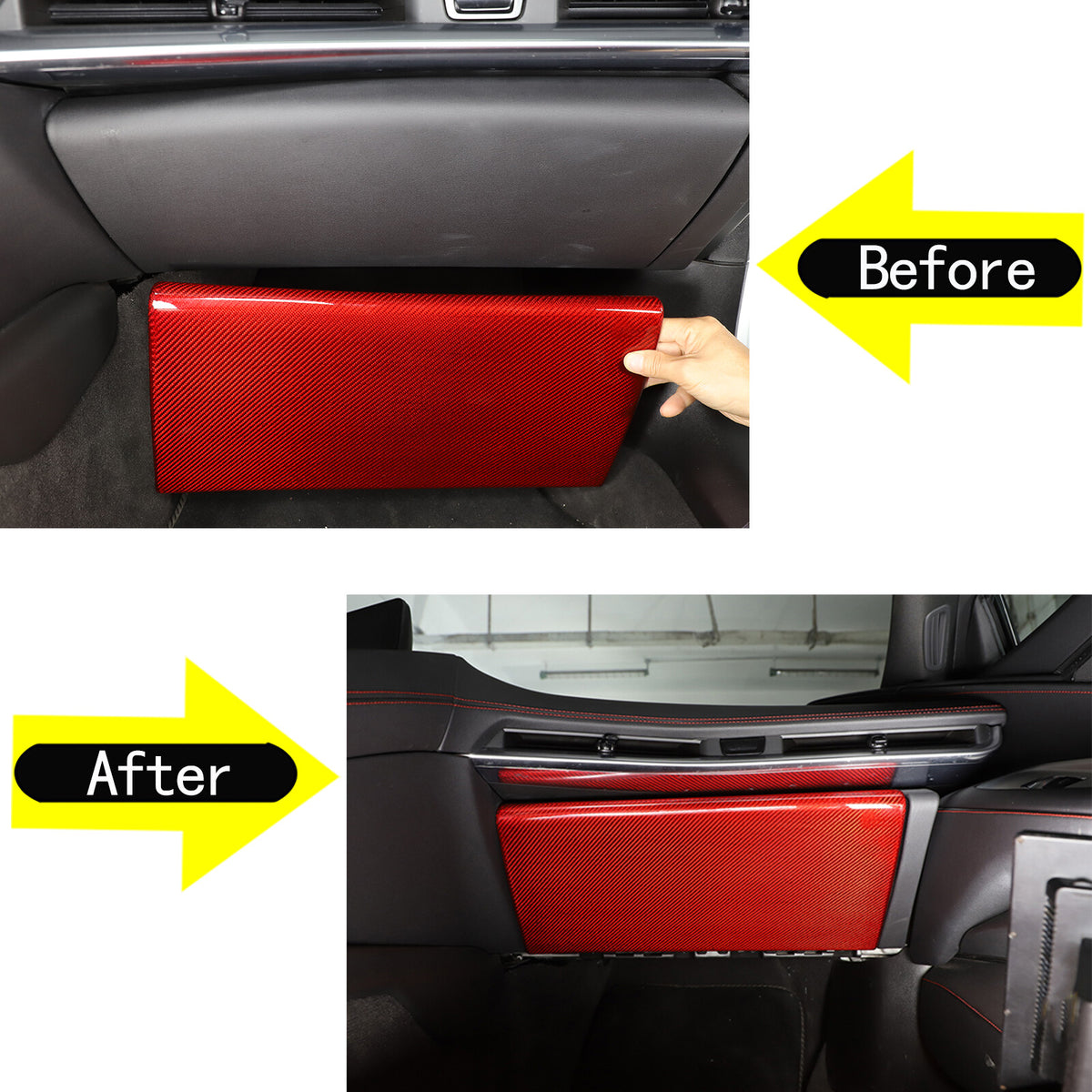 Red Real Carbon Fiber Full Interior Set Decor Trim Kit for Corvette C8 20-25 - Styles 46-50 42