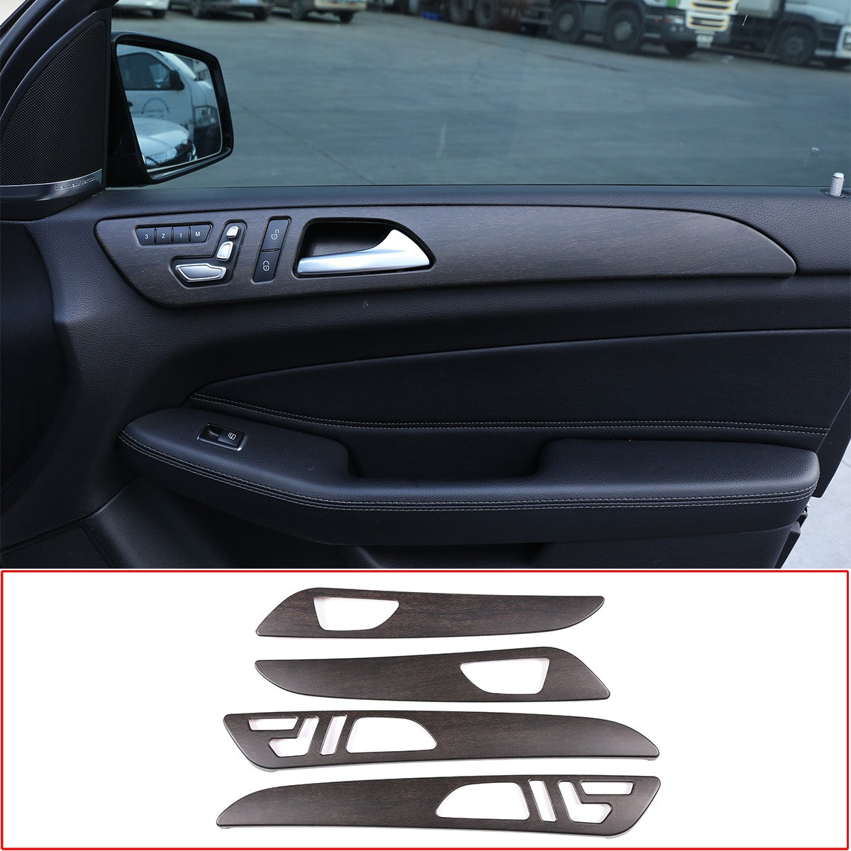 Wood Grain Door Panel Trim For Benz ML W166/GLE W166/GLS/X166/GL X164 13-19 US 16