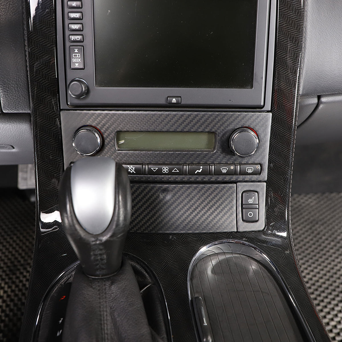 Matte Carbon Fiber Center Console Air Conditioner Trim For Corvette C6 2005-13 21