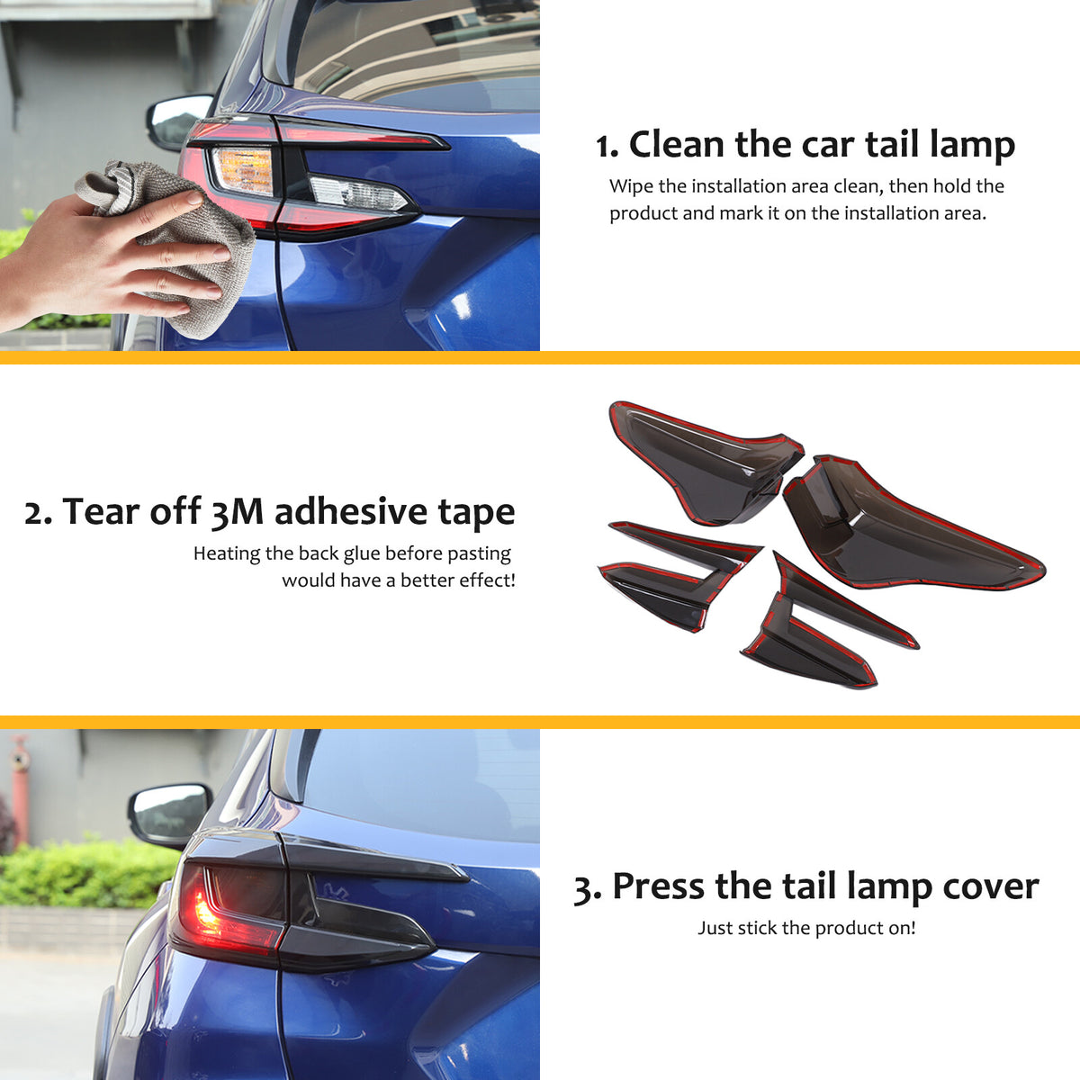 Smoked Black Rear Tail Light Guard Decor Cover Trim For Subaru Crosstrek 24+ US 8