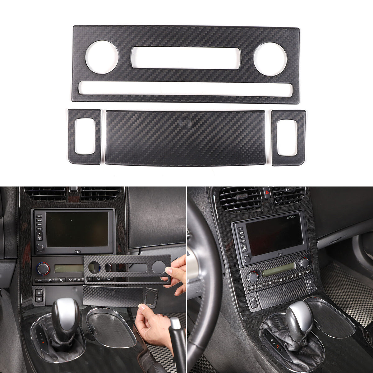 Matte Dry Real Carbon Fiber Center Console Trim Cover For Corvette C6 2005-13 6