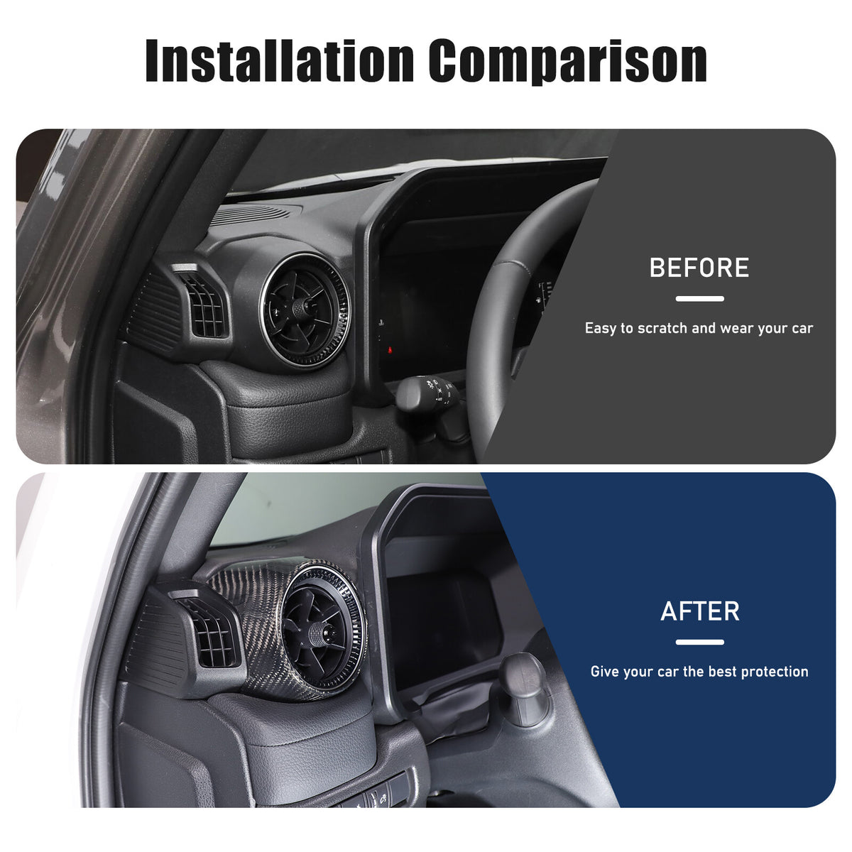 Real Carbon Fiber Side Air Outlet Trim for Toyota Land Cruiser Prado LC250 24+ 6