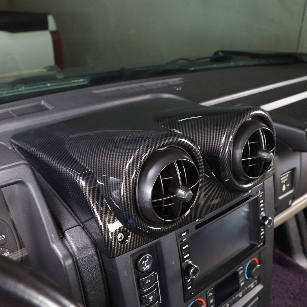 For Hummer H2 SUV 03-09 Dashboard Center Air Vent Panel Cover Trim Carbon Look 8