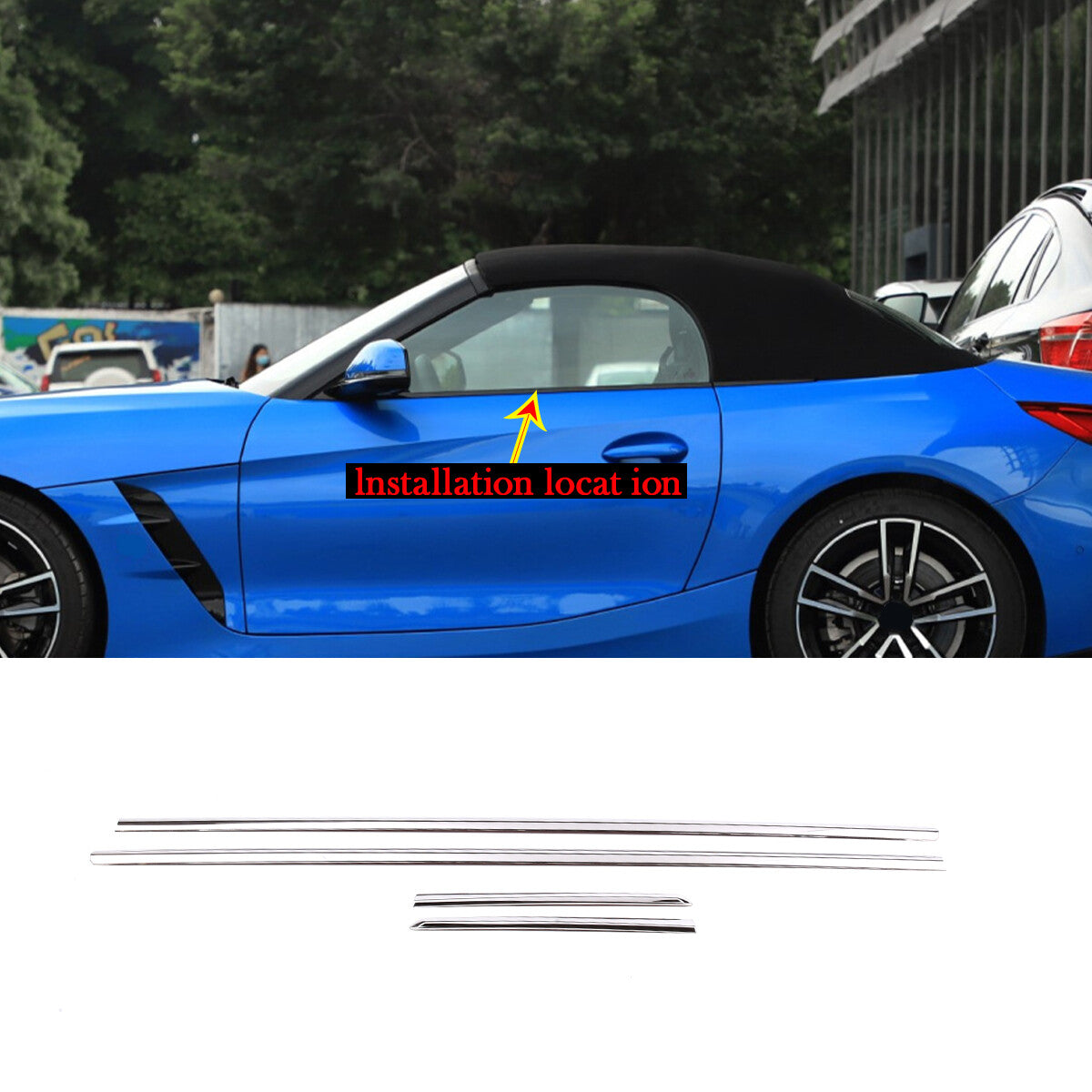 Silver Stainless Window Bottom Strip Cover Trim For BMW Z4 2017-20 8
