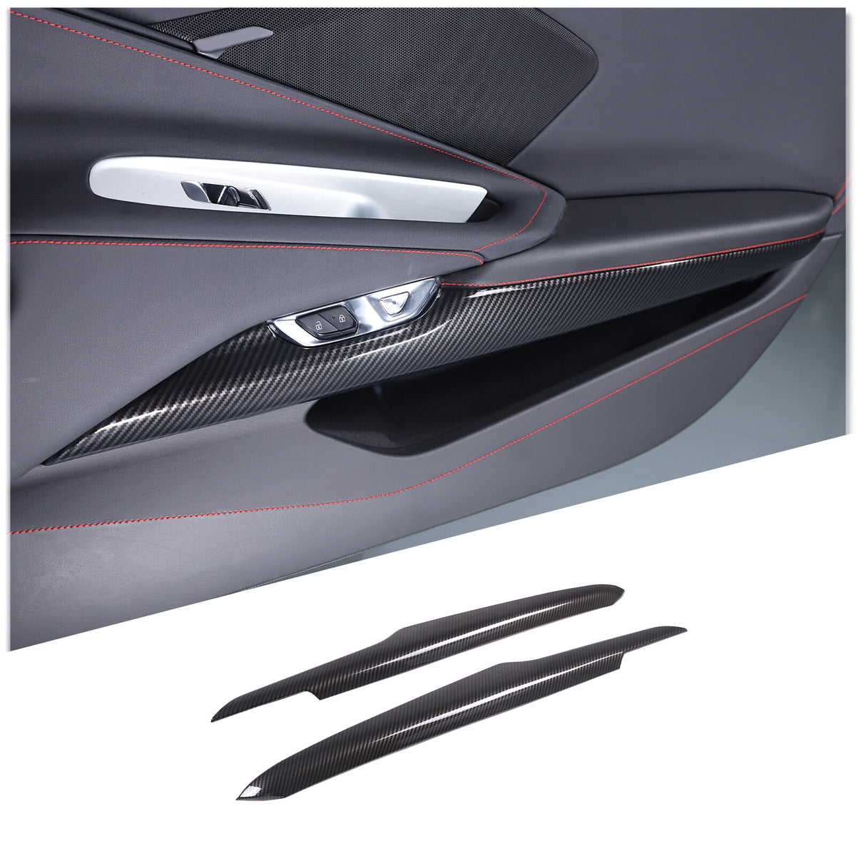 ABS Carbon Fiber Interior Full Cover Trim Kit Set For Corvette C8 2020-2025 36