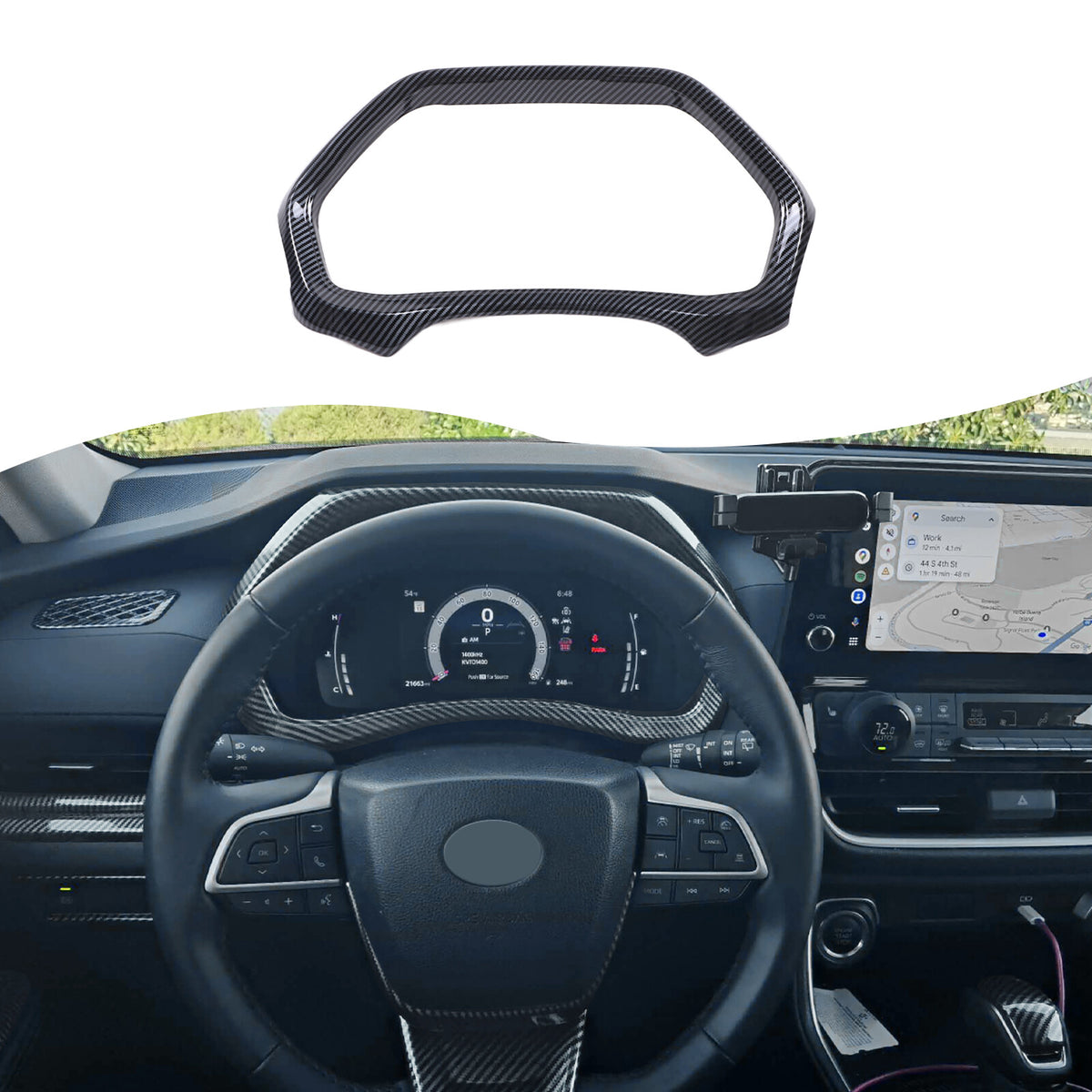 Carbon Fiber ABS Dashboard Instrument Trim For Toyota Grand Highlander 2024+ US 14