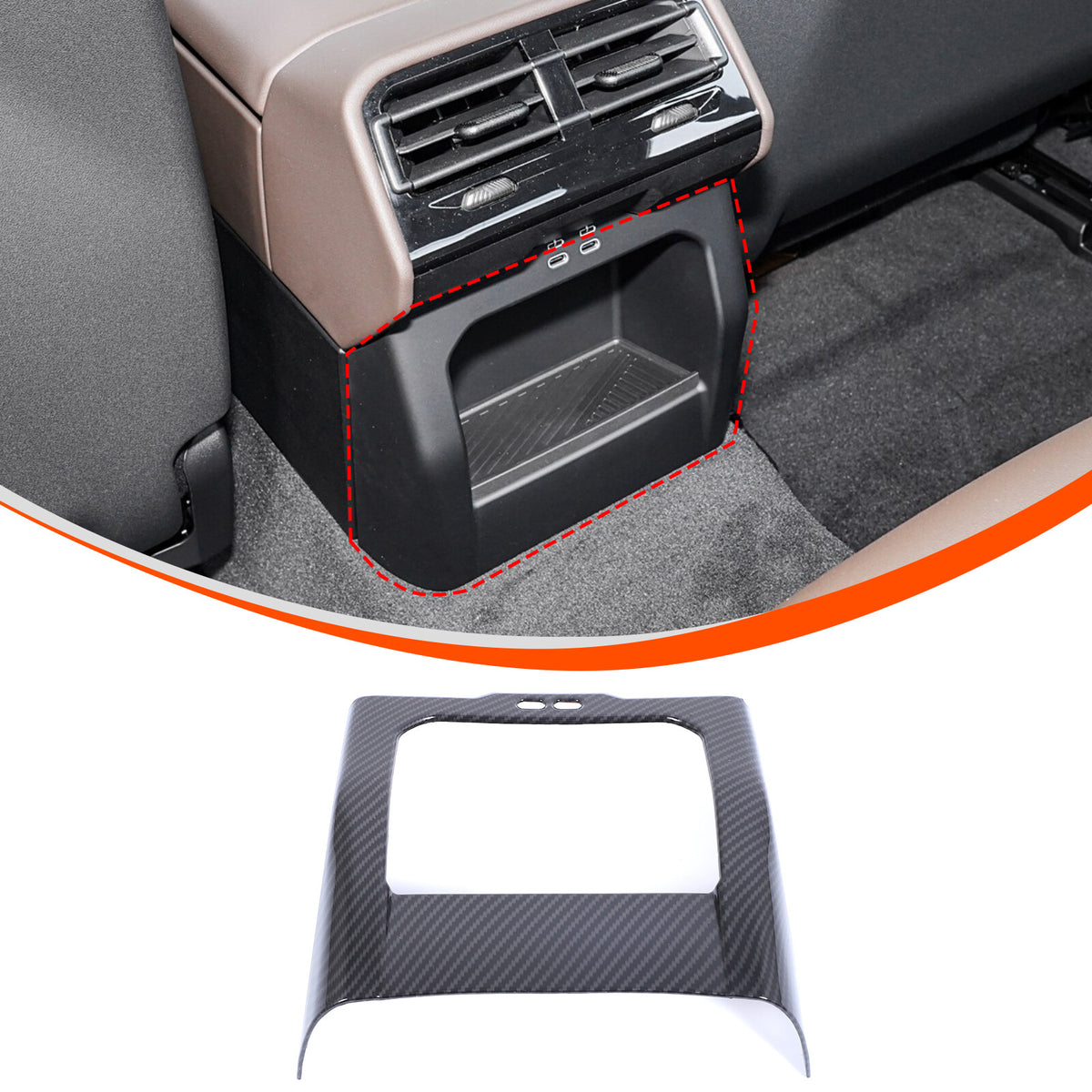 Carbon ABS Interior Rear Air Vent Anti-Kick Panel Trim For BMW 5 Series G60 24+ 5