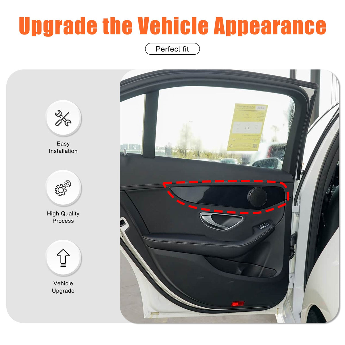 ABS Carbon Fiber Interior Door Panel Trim Cover For Benz C-Class W205 2015-21 US 19