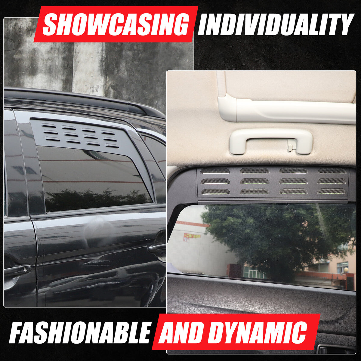 Alloy Rear Window Louver Shutter Cover Trim For Mitsubishi Outlander Sport 11-18 22