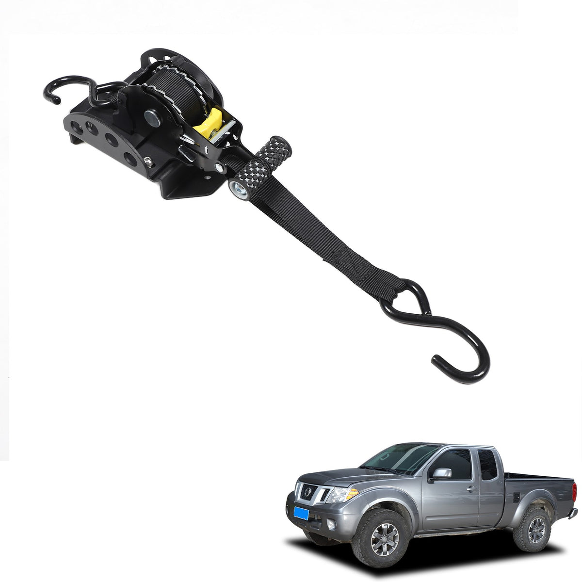 Carbon Steel Truck Bed Tie Down Ratchet Strap For Nissan Frontier 2009-2017 US 6