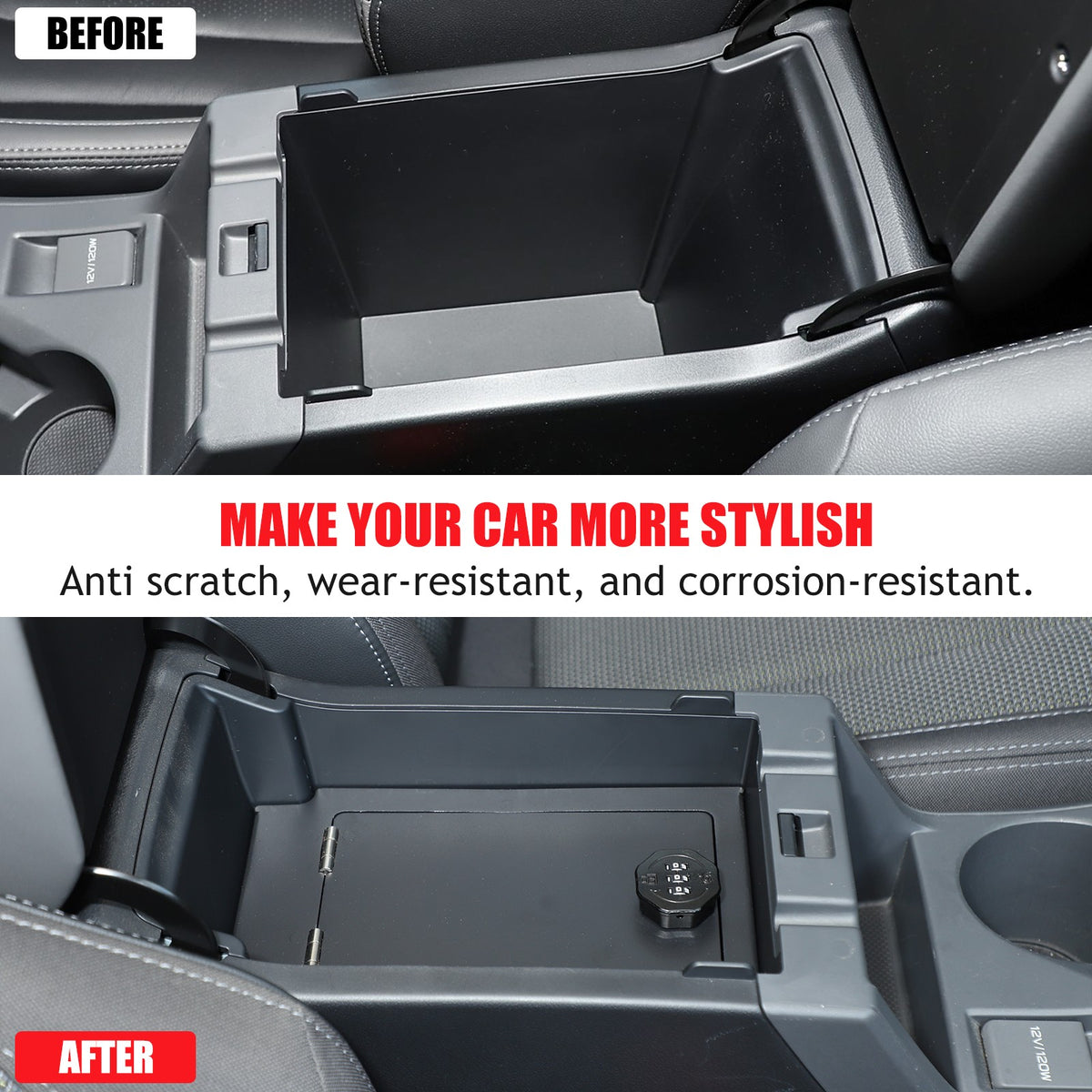 Alloy Center Console Safe Storage Lock Box Tray For Subaru Crosstrek GU 24+ US 8