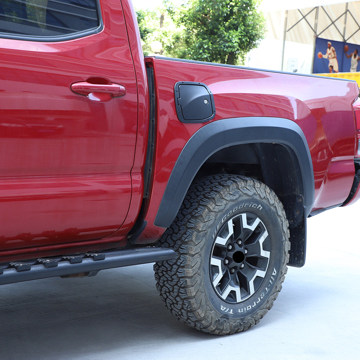 Black Door Fuel Tank Cover W/ Lock Gas Cap Tank Trim For Toyota Tacoma 16-23 US 4
