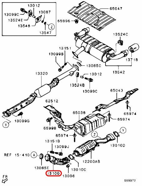 Mitsubishi OEM Exhaust Pipe 1570A727 for Lancer Evo X 3