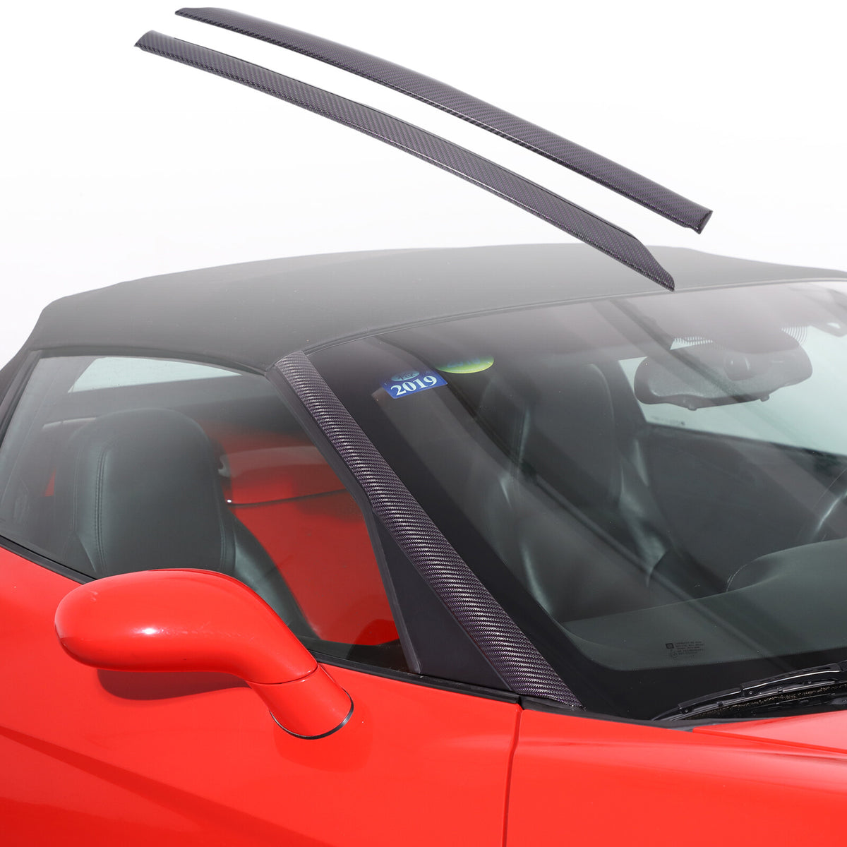 Purple Real Carbon Fiber Window Triangle A-Pillar Cover For Corvette C6 2005-13 11