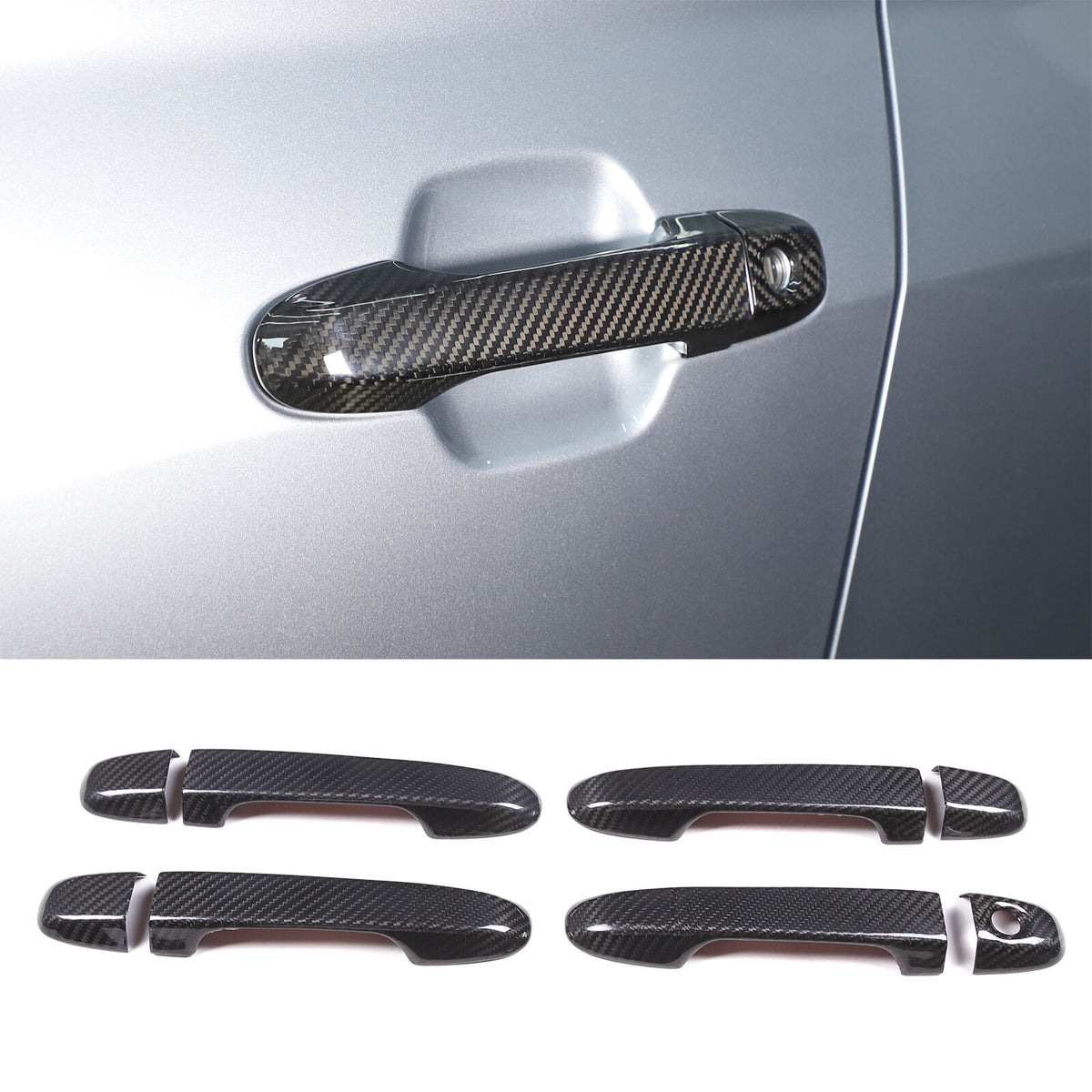 Real Carbon Fiber Exterior Door Handle Cover Trim For Subaru Forester XV 2019-22 11