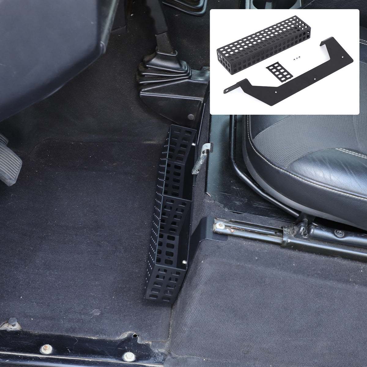 Aluminum Driver Seat Underseat Storage Basket Trim For LR Defender L316 2004-18 20