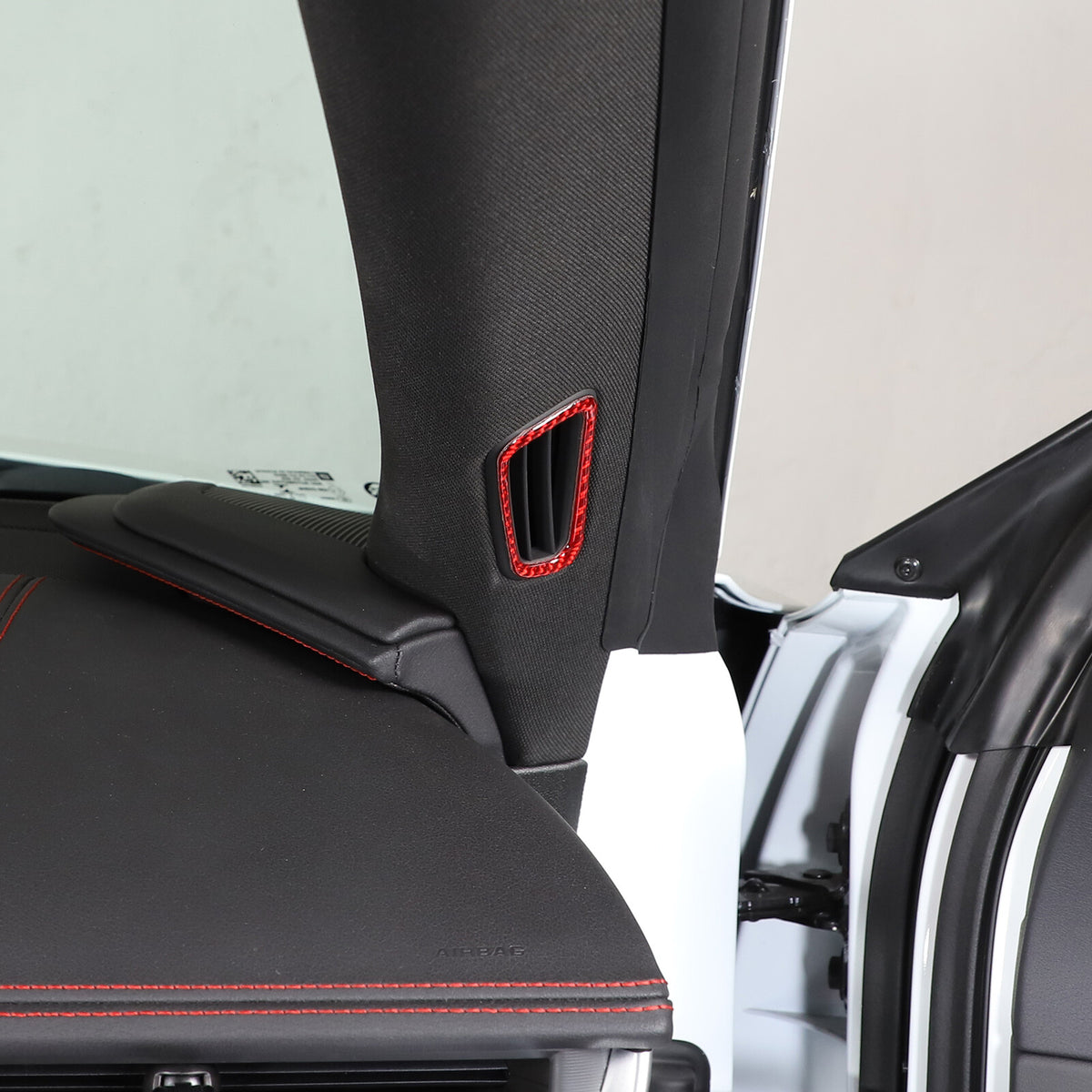 Red Soft Carbon Fiber Interior Decor Trim Kit Cover Set For Corvette C8 20-25 83