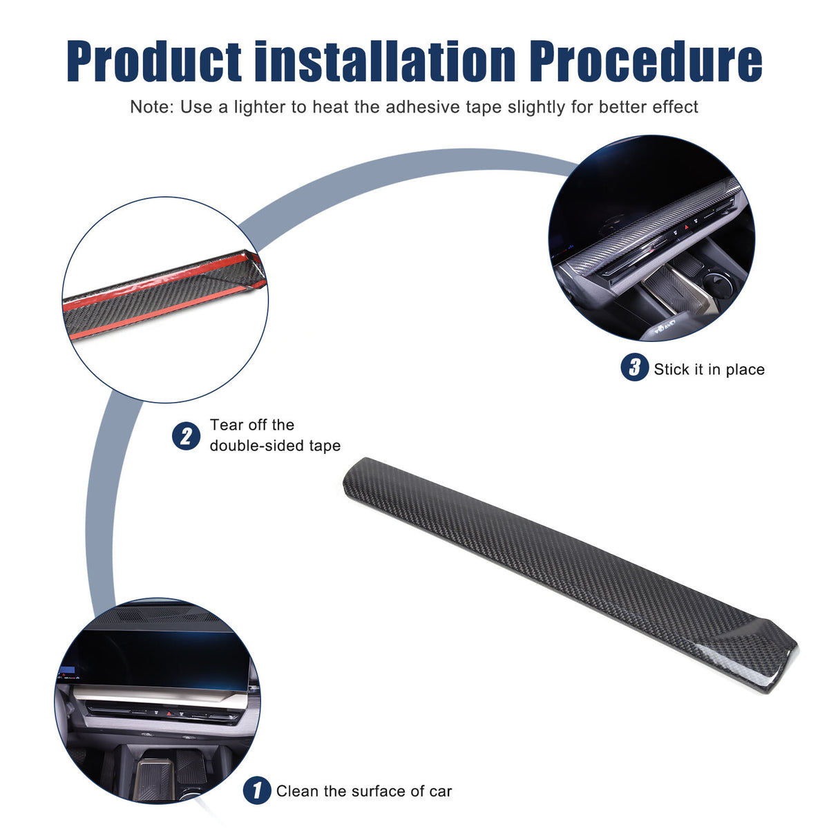 Real Carbon Fiber Center Co-pilot Dash Cover Trim Kit For BMW 5 Series G60 2024+ 12