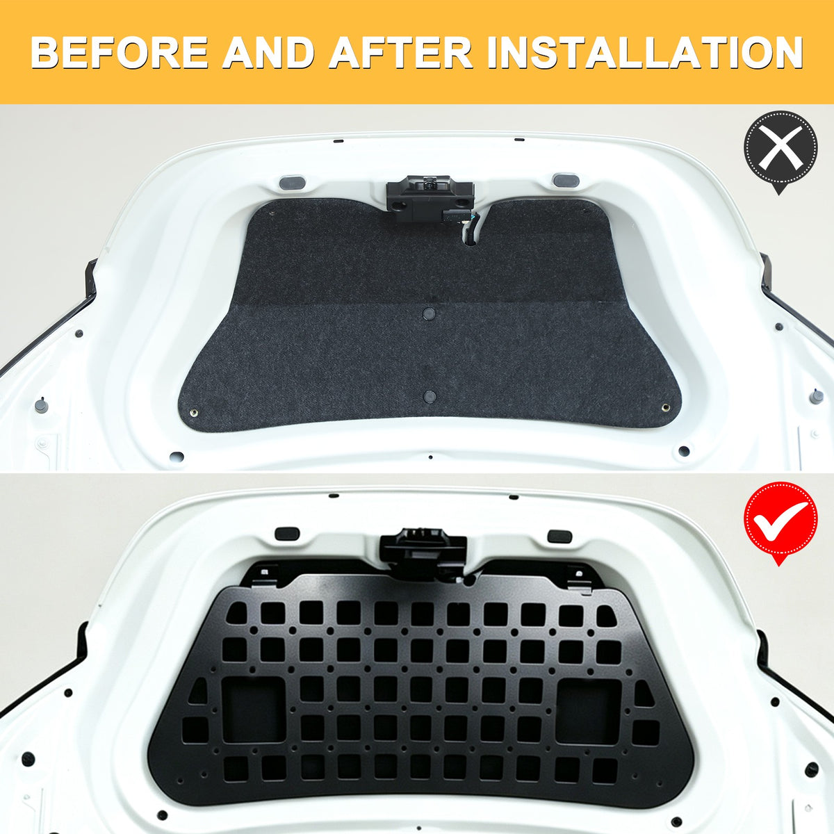 Aluminum Trunk Lid Hanging Bag Rack Molle Panel For Toyota Subaru BRZ 2022+ 11