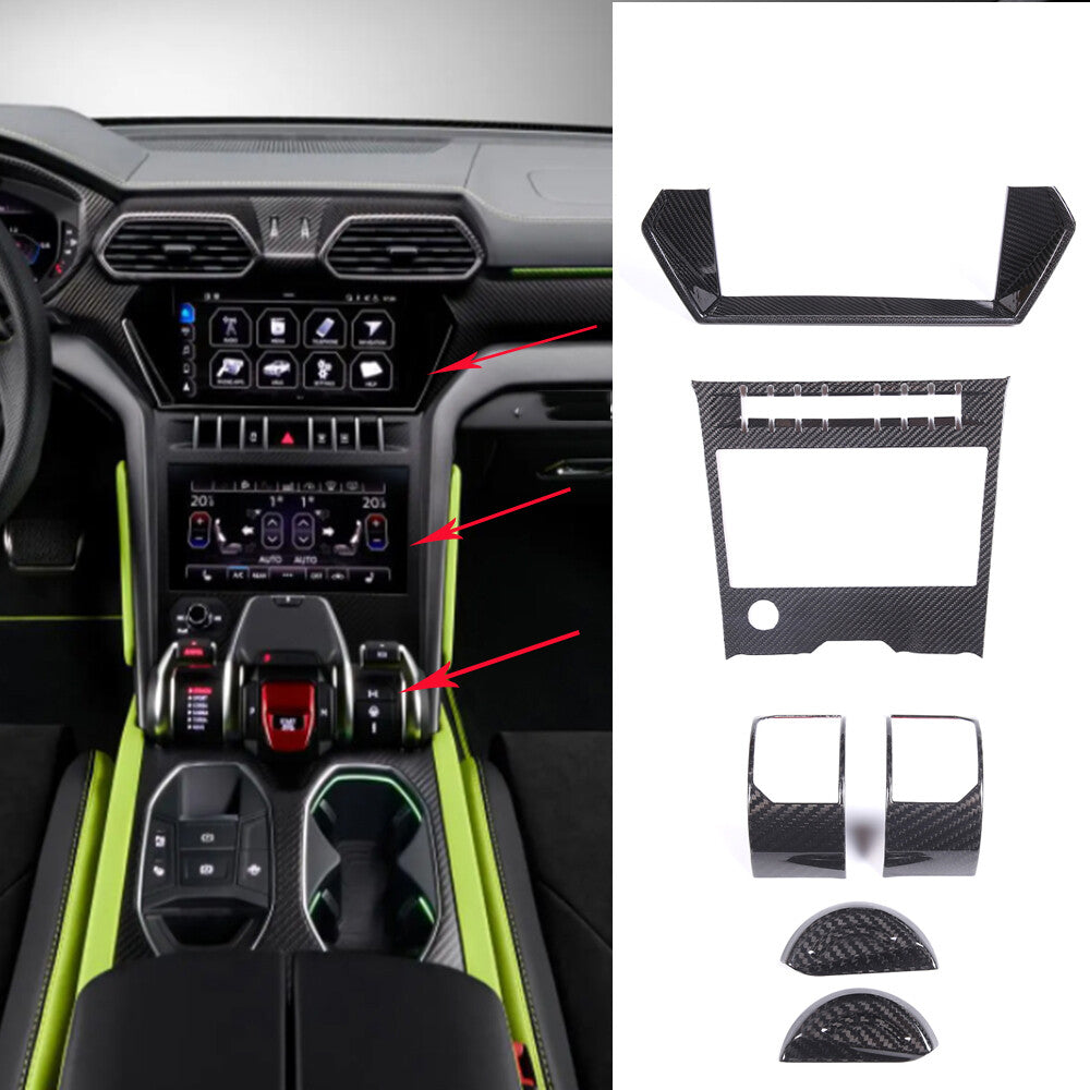 Carbon Fiber Air Condition Navigation Panel Cover For Lamborghini URUS 18-23 US 2