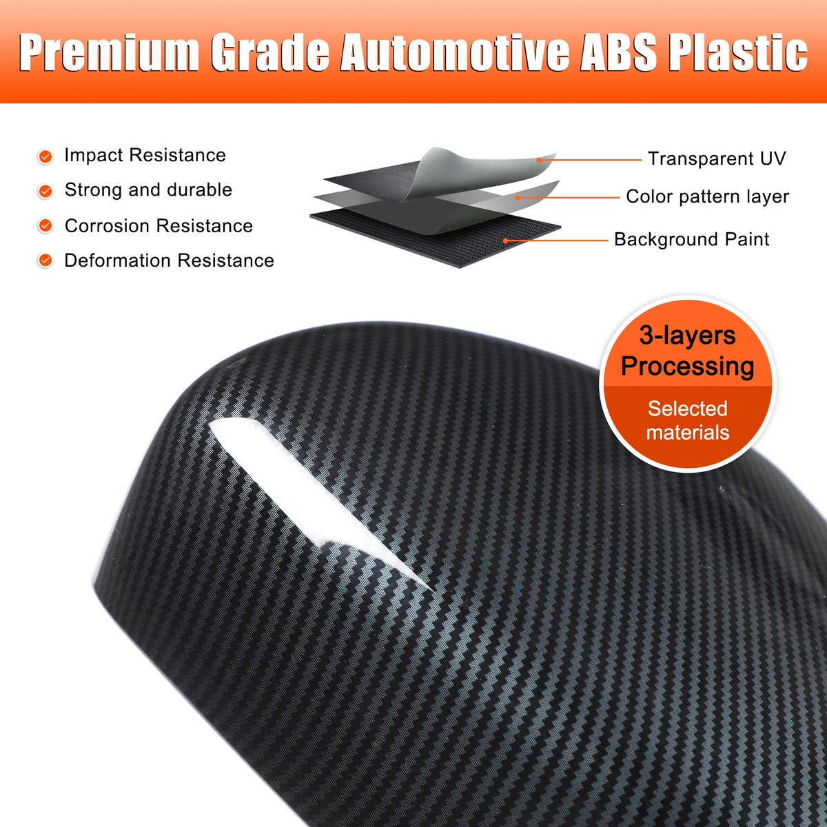 Carbon Fiber ABS Rearview Mirror Cover Trim For Subaru Outback 2026+ 22