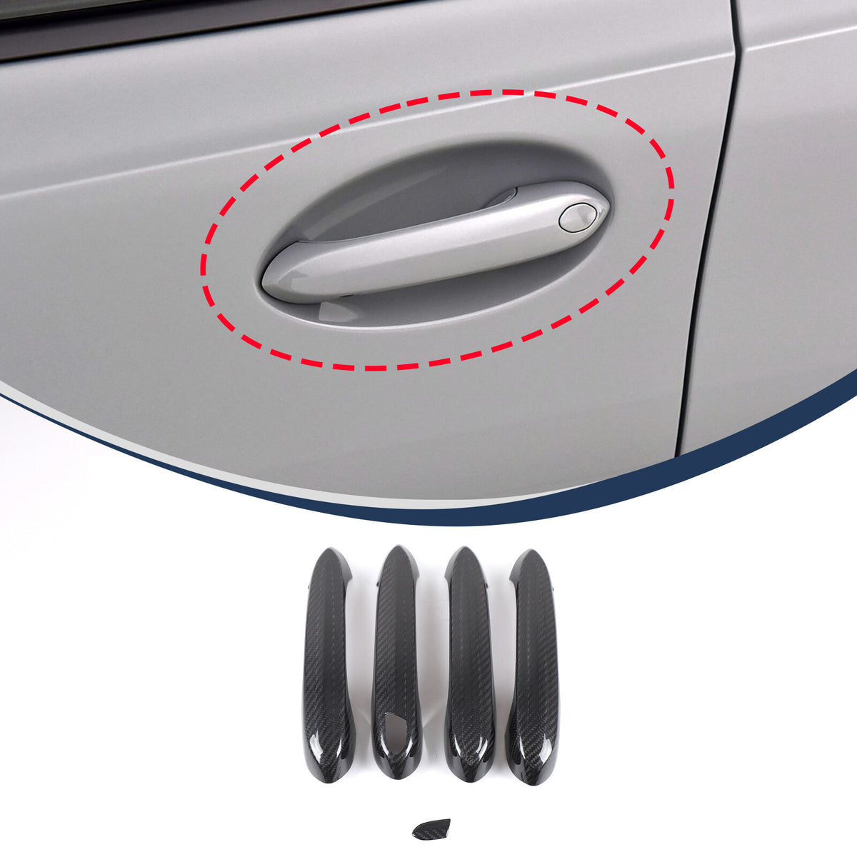 Real Carbon Fiber Exterior Door Handle Protector Trim for BMW 3 Series G20 20-25 2