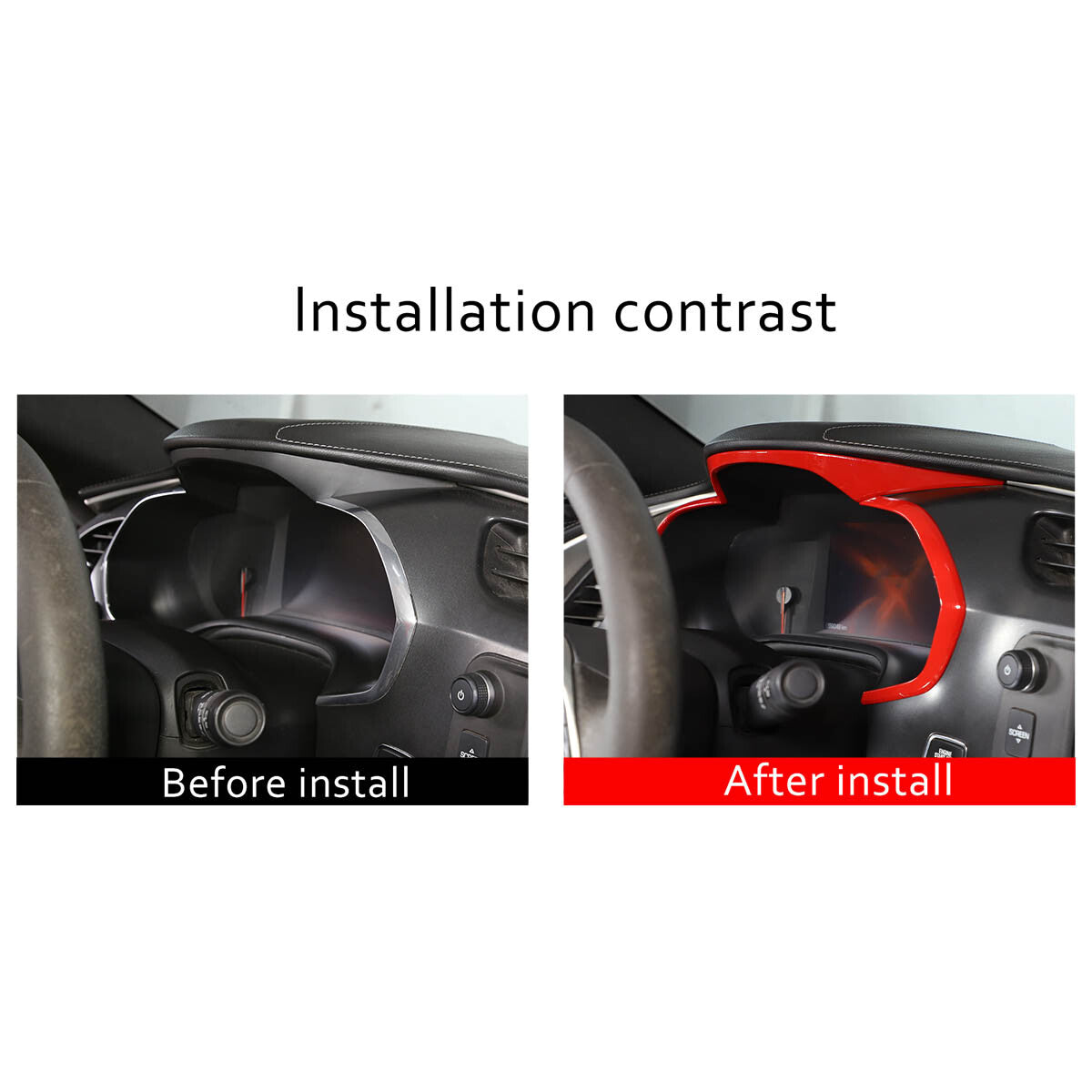 Sports Red ABS Interior Decoration Cover Trim Kit For Corvette C7 2014-19 - Styles 1-5 51