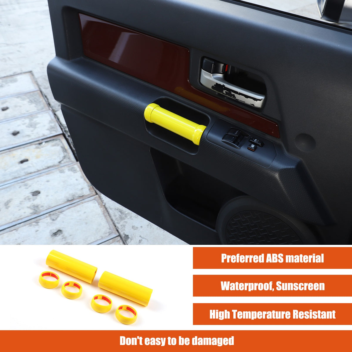 Yellow Interior Door Panel Handle Cover Trim For Toyota FJ Cruiser 2007-2021 US 13