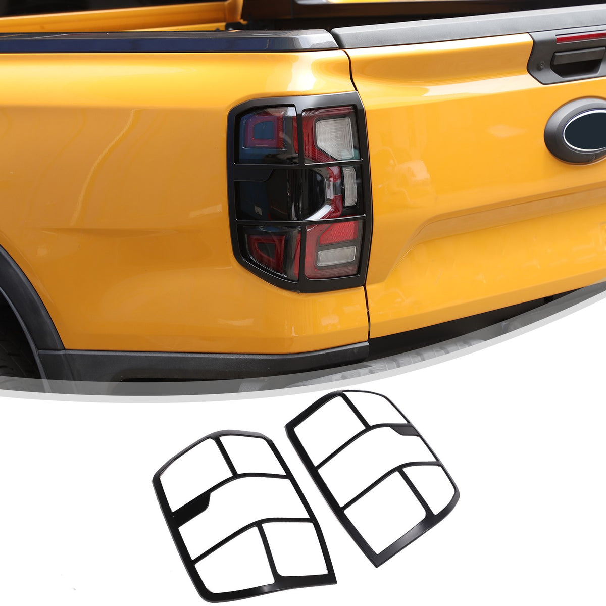 Matte Black ABS Tail Light Frame Trim For Ford Ranger T9 2023+ US 18