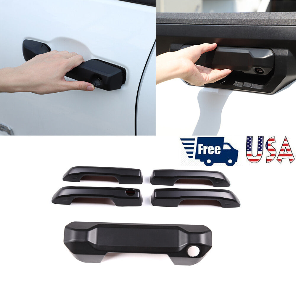 5pcs Matte Black Door Handle Cover & Tailgate Trim For Toyota Tundra 2022-2026 1