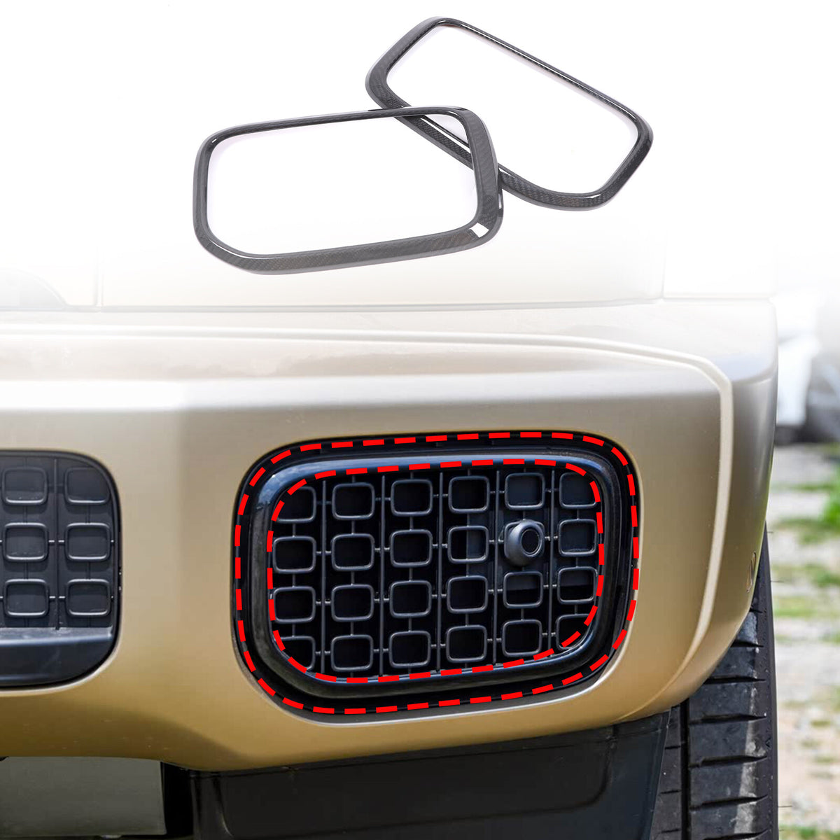 Real Carbon Fiber Front Bumper Grille Trim Kit For Benz G-Class G550 W465 2025+ 16