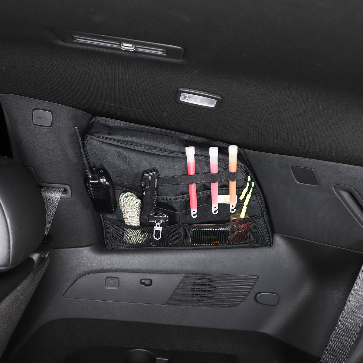 Rear Trunk Left Side Window Storage Bag Organizer For Cadillac XT6 20-24 1