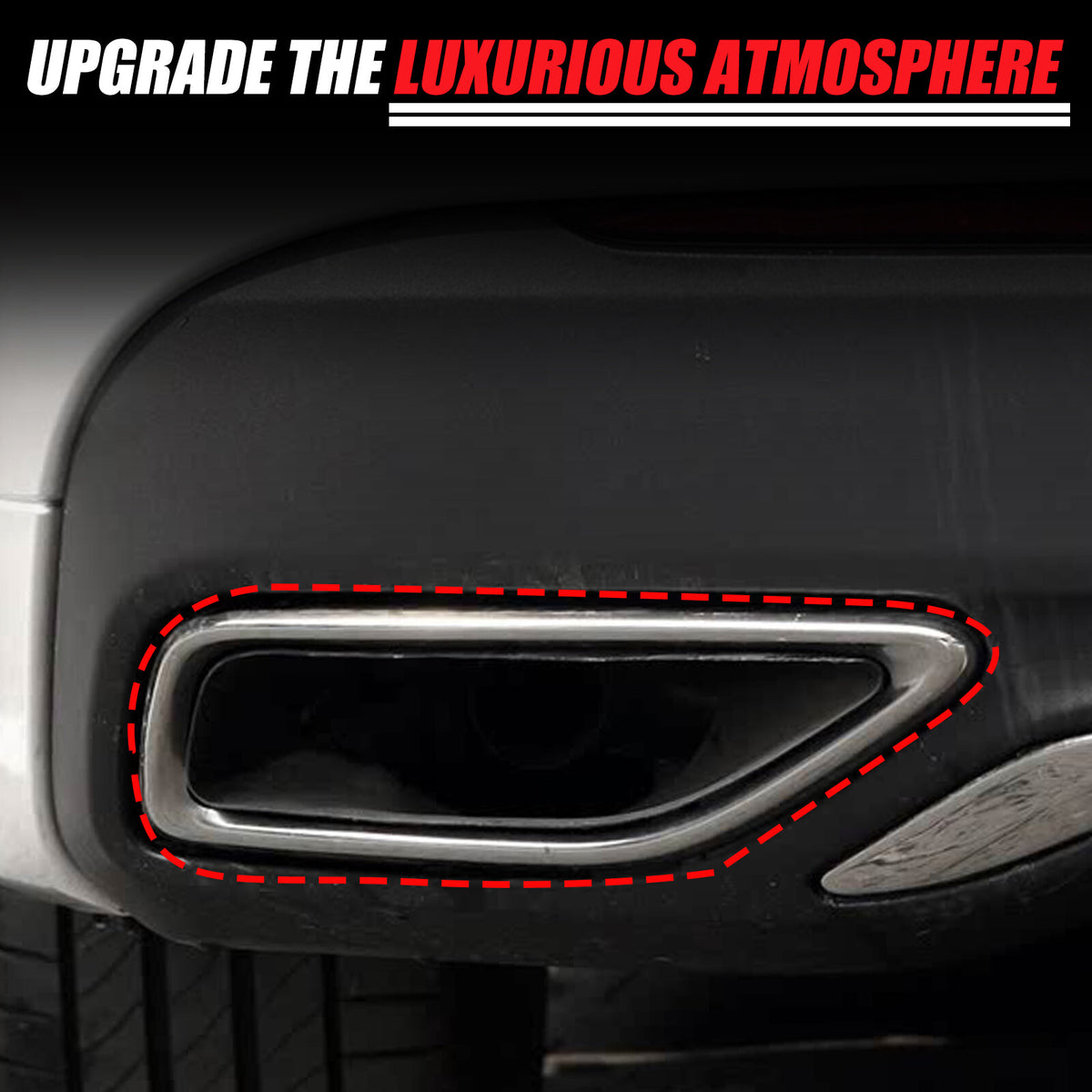 Stainless Steel Glossy Black Quad Exhaust Tailpipe Trim For Lincoln MKZ 2017-21 15