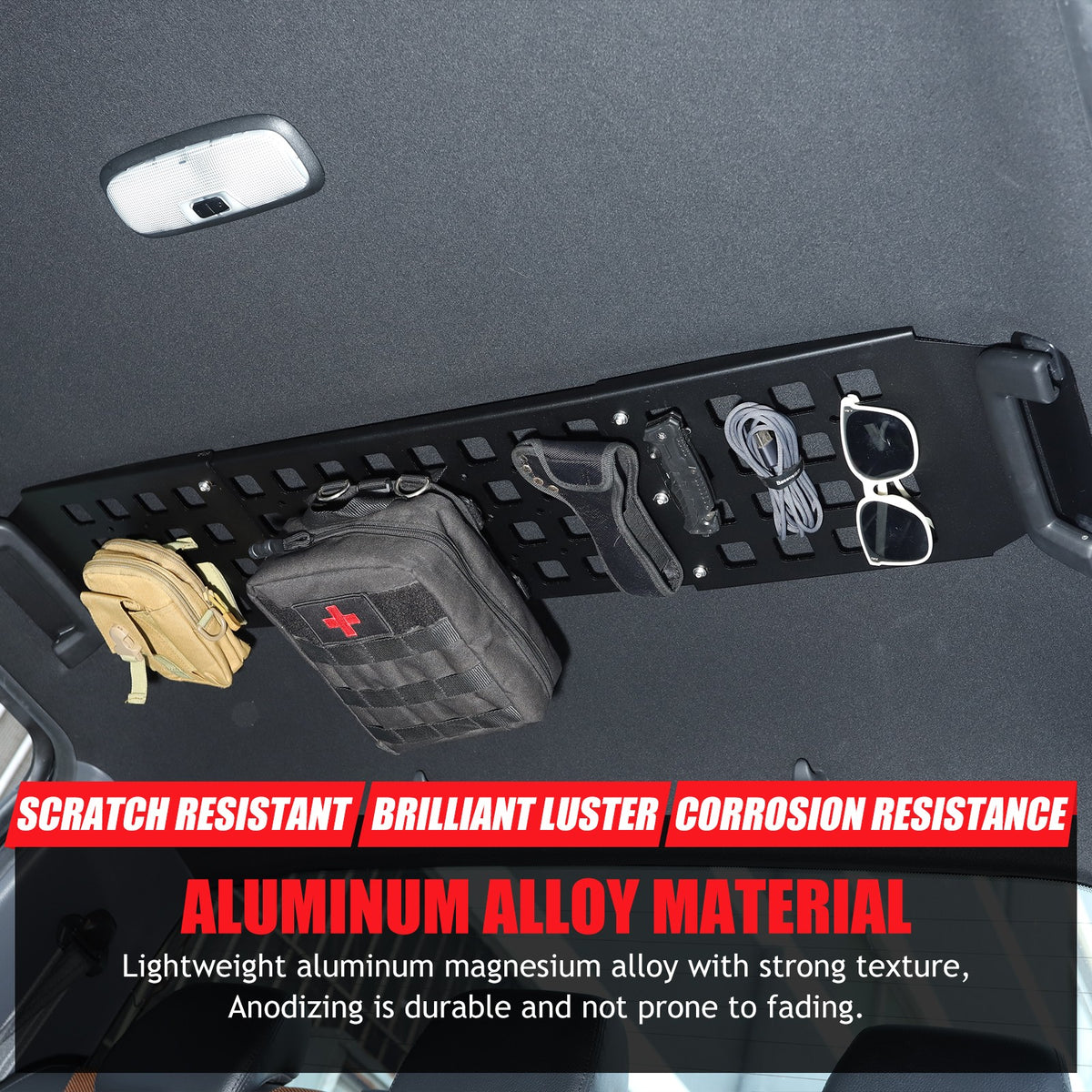 Alloy Rear Roof Hanging Storage Rack Molle Panel For Ford Ranger T6 2015-2021 9