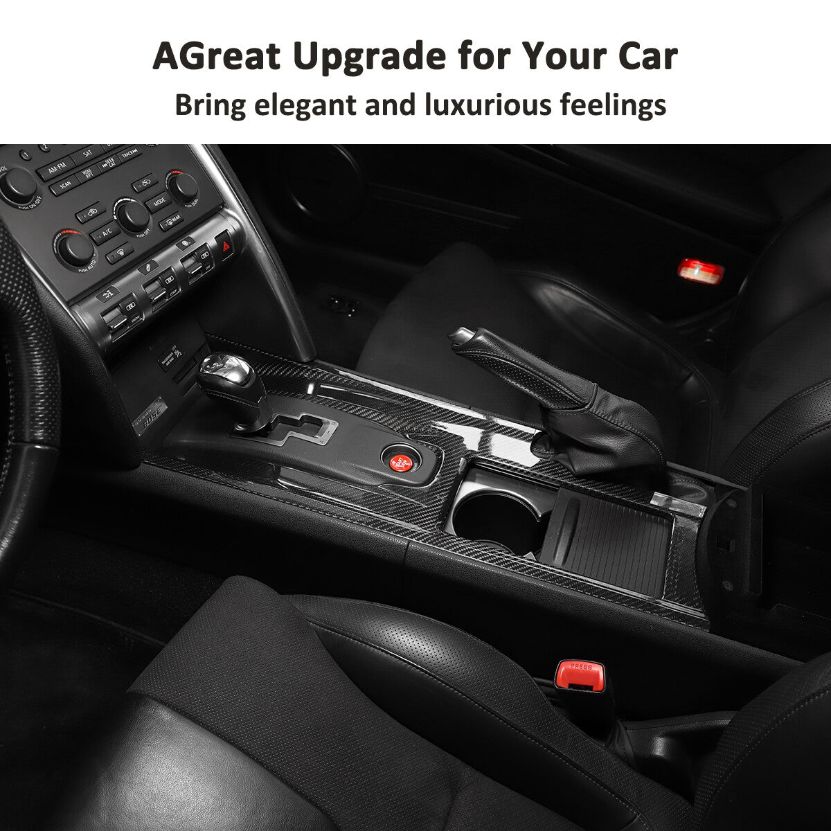 Real Carbon Fiber Central Control Gear Shift Panel Trim For Nissan GTR R35 08-16 4