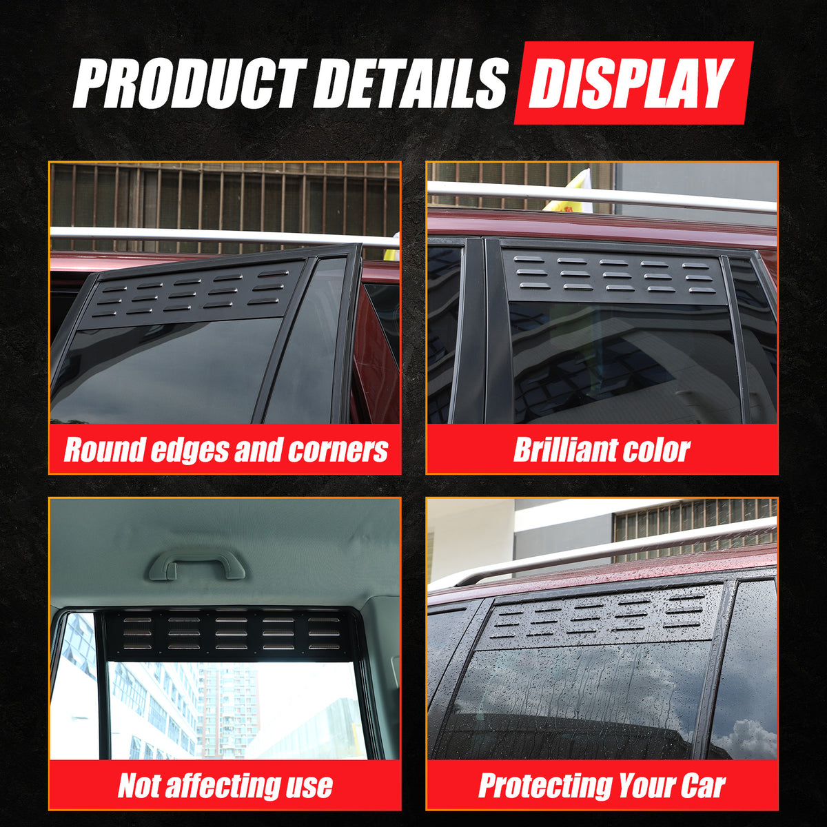 Alloy 2nd Row Alloy Door Window Air Vents Screens For Honda Pilot 2003-2008 8