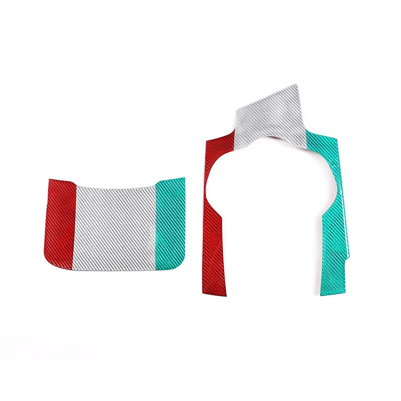 Tri-Color Real Carbon Fiber Center Cup Holder Trim For Alfa Romeo Giulia 2017-19 4