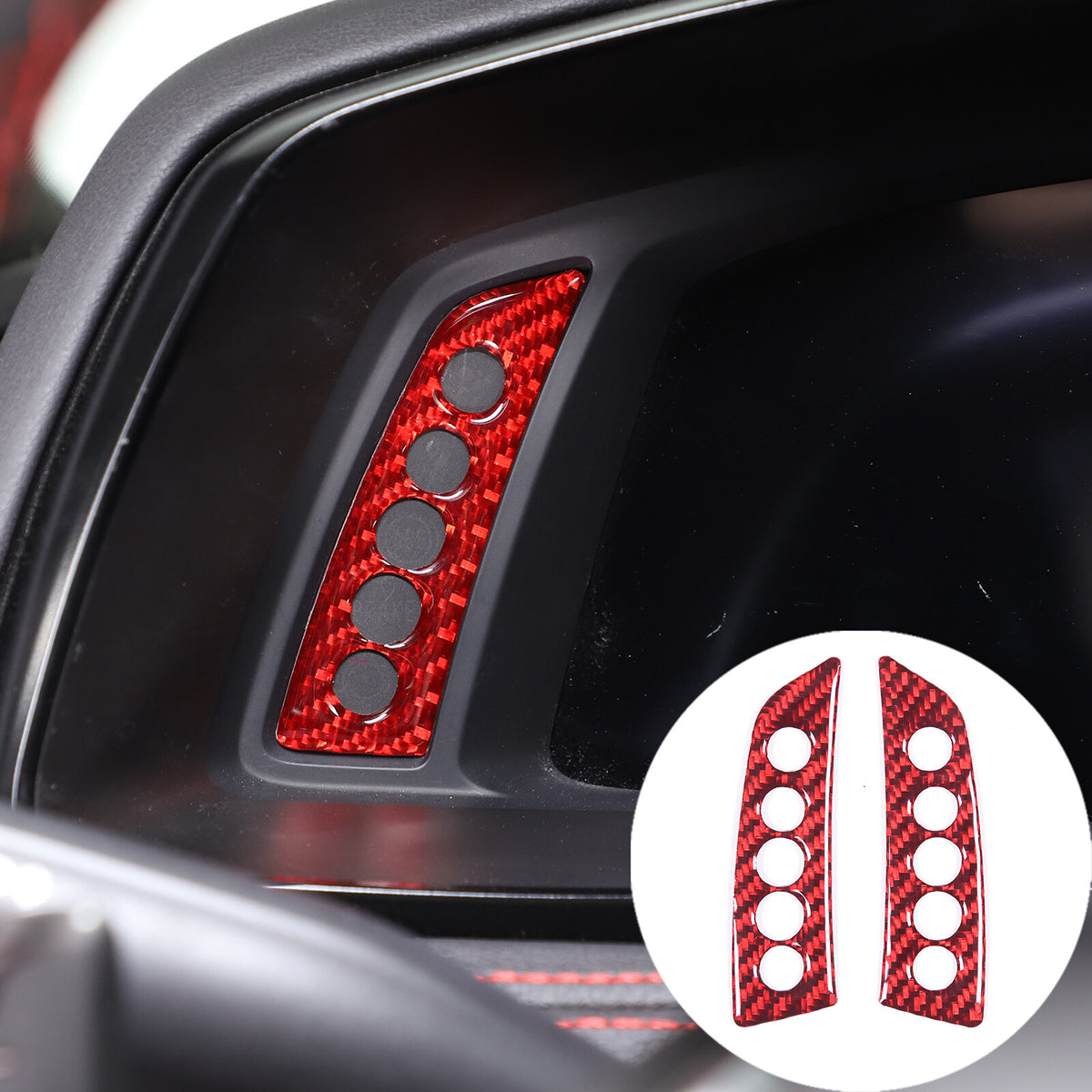 Red Soft Carbon Fiber Interior Decor Trim Kit Cover Set For Corvette C8 20-25 244
