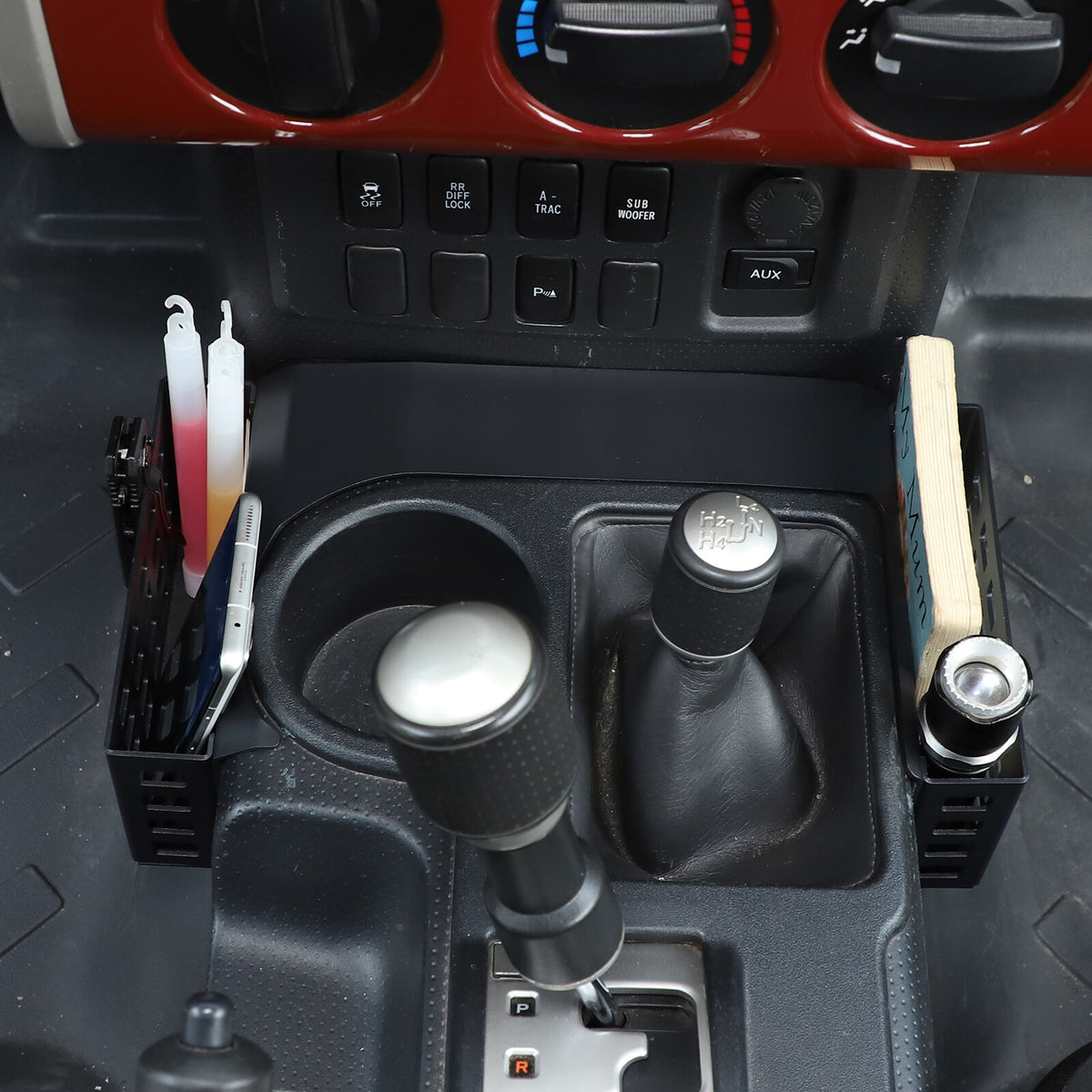 Interior Gear Shift Side Storage Box Two Baskets For Toyota FJ Cruiser 2007-21 6